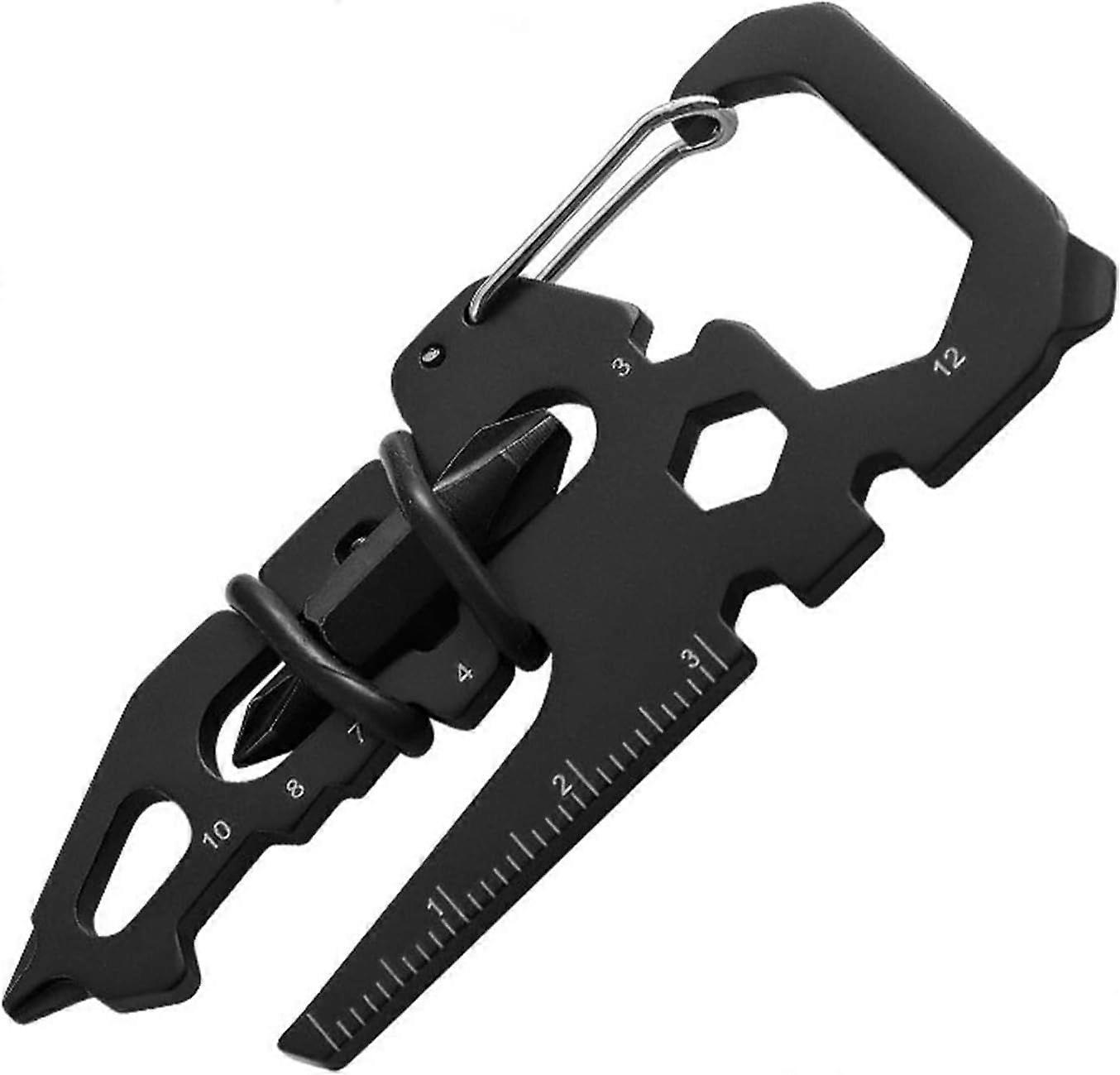 Stainless Steel Card, Minimalist Multi-Tool, Key Tool Kit, Camping Multi-Tool, Keychain Tool, Pocket Tool with Function Description (A)