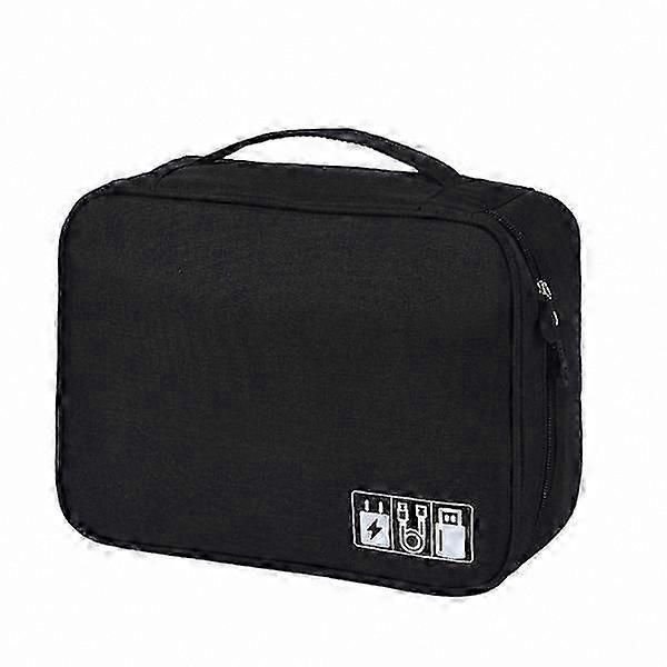 Waterproof Storage Bag with Adjustable Compartments, Large Capacity for Electronics, Durable and Portable (Black)