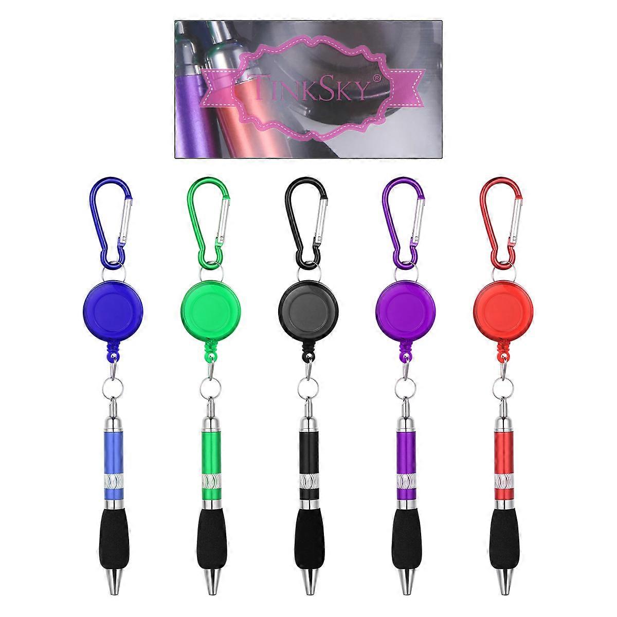 Retractable Badge Reel Pen 3-in-1 Tool with 2Pcs Portable Set