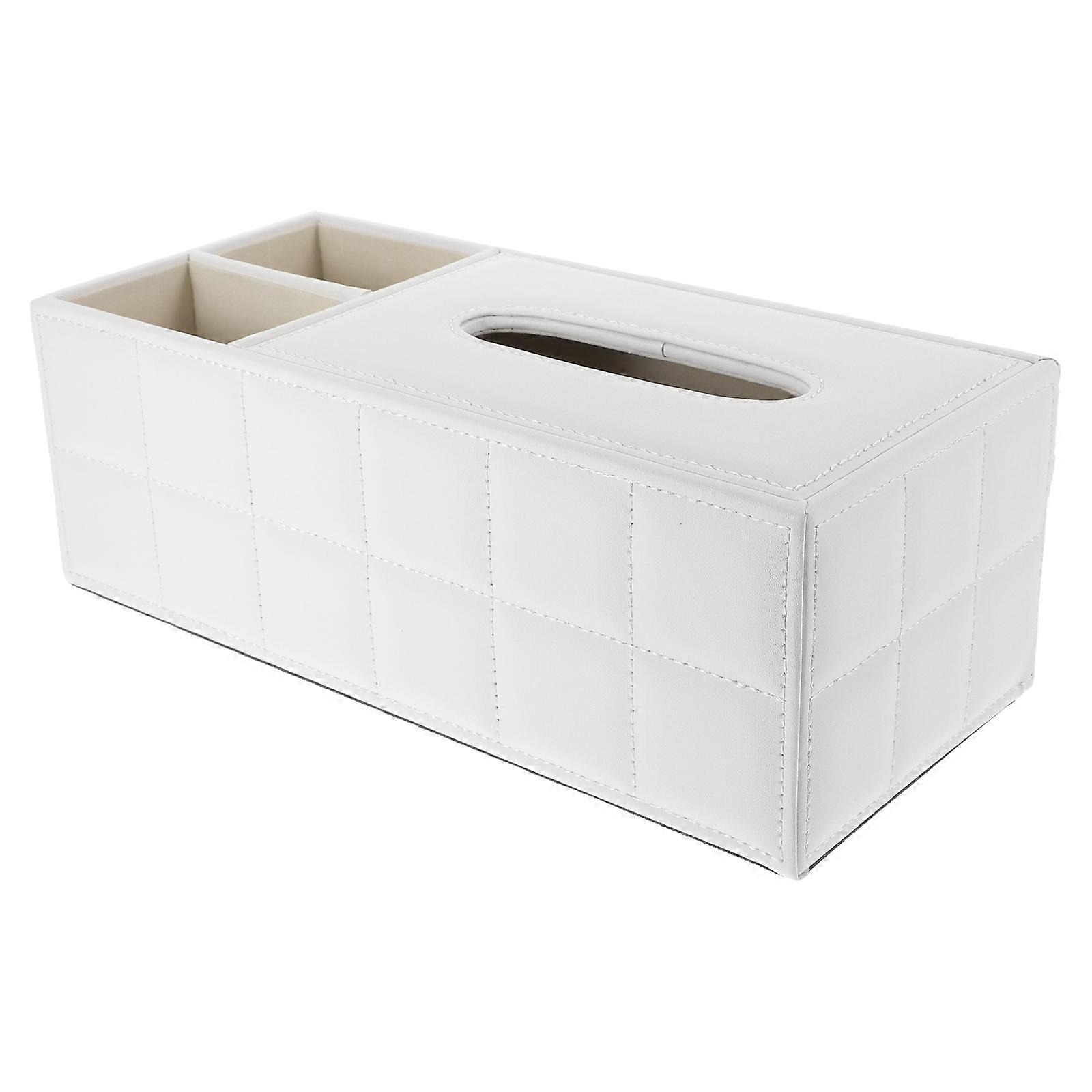 Desktop Organizer Tissue Box Holder for Remote Storage 2Pcs Set