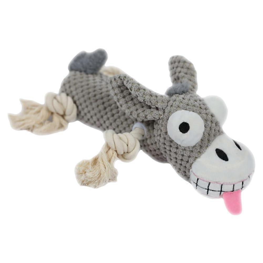 Dog Toy Bite Sound Chew Toy Plush For Pet Training Gray