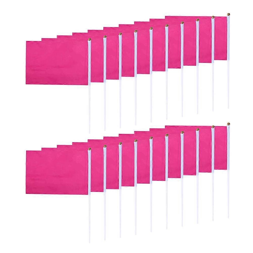 Party Banner Handheld Square Flags for Celebration Use 100Pcs Rosy