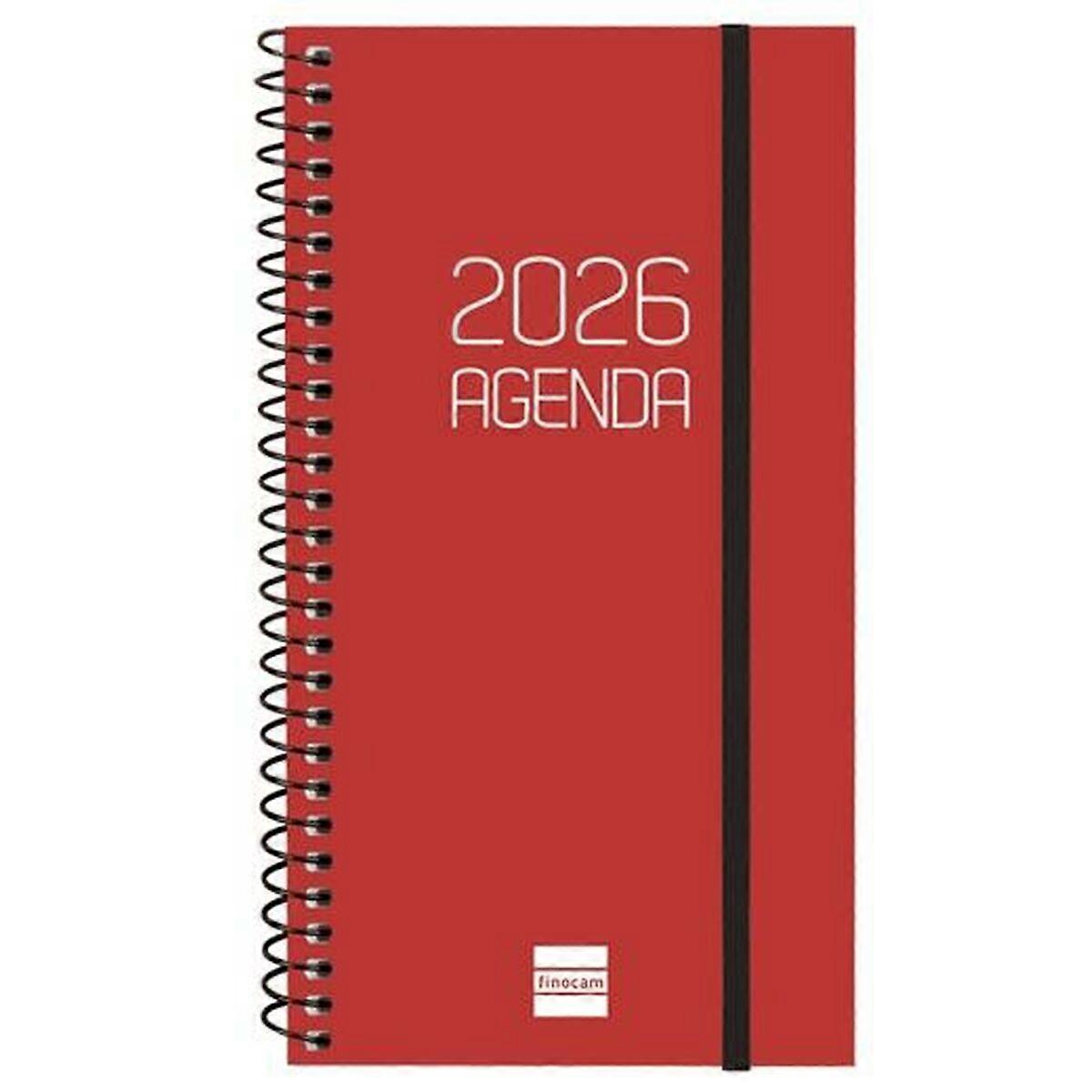 Diary Finocam OPAQUE Burgundy 9,4 x 17,1 cm 2026