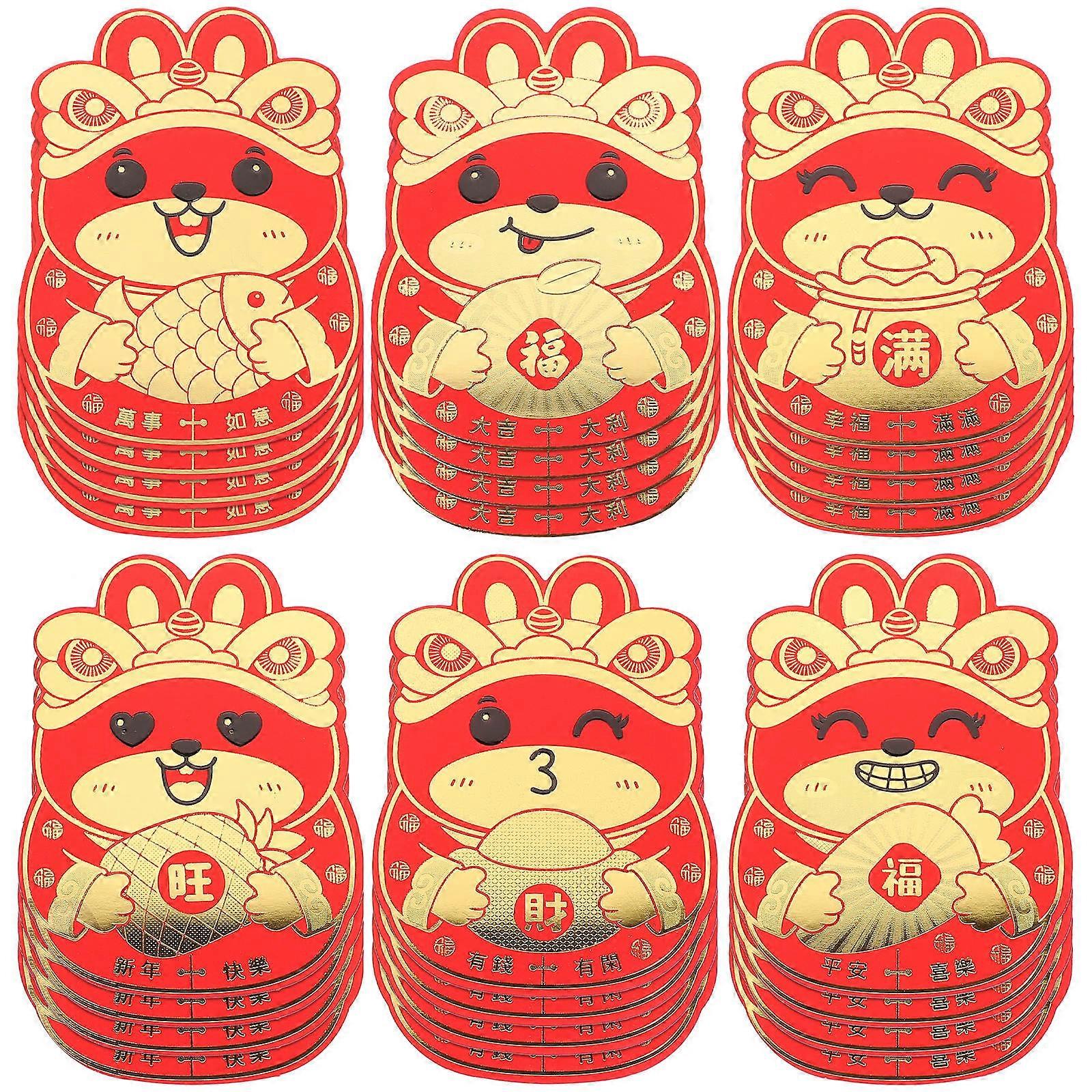Year of Rabbit Paper Red Envelopes for Home 24Pcs Collection