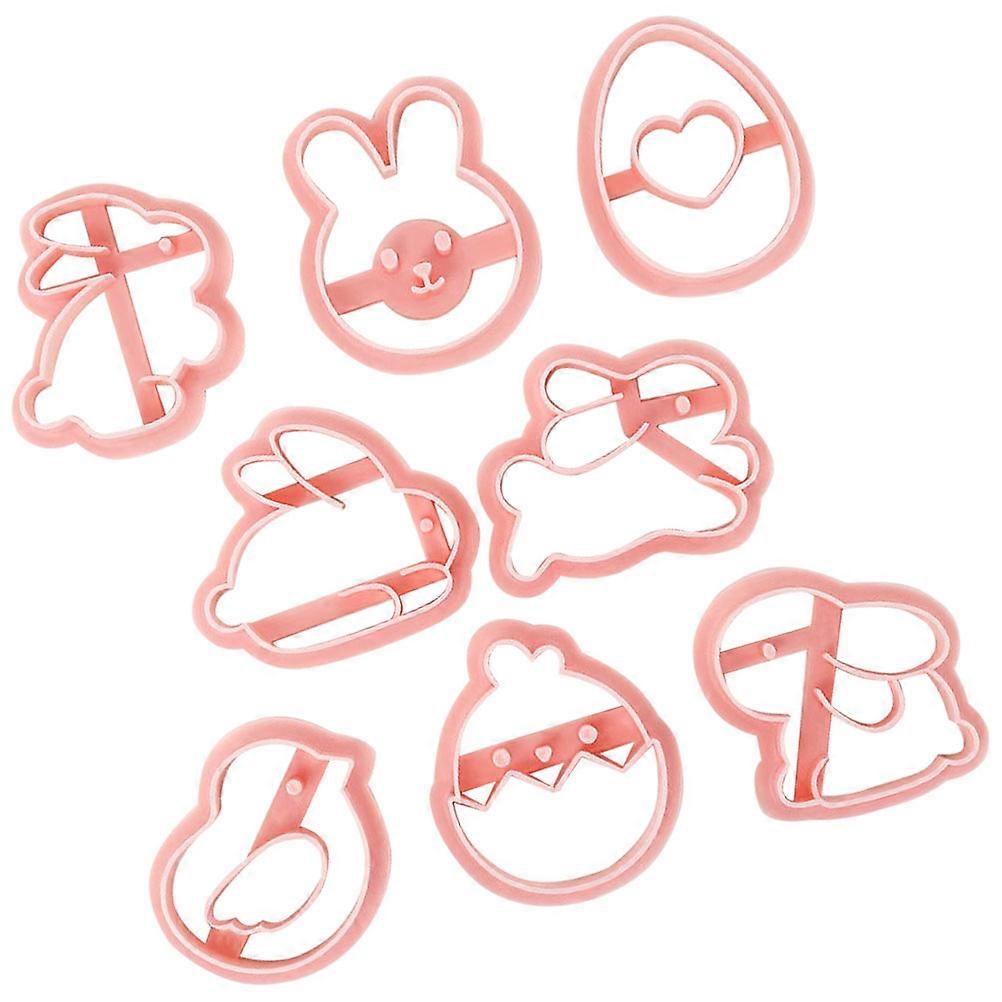 Easter Themed Cookie Cutters Set 8Pcs In Pink Perfect For Home Kitchen Use And Baking Enthusiasts