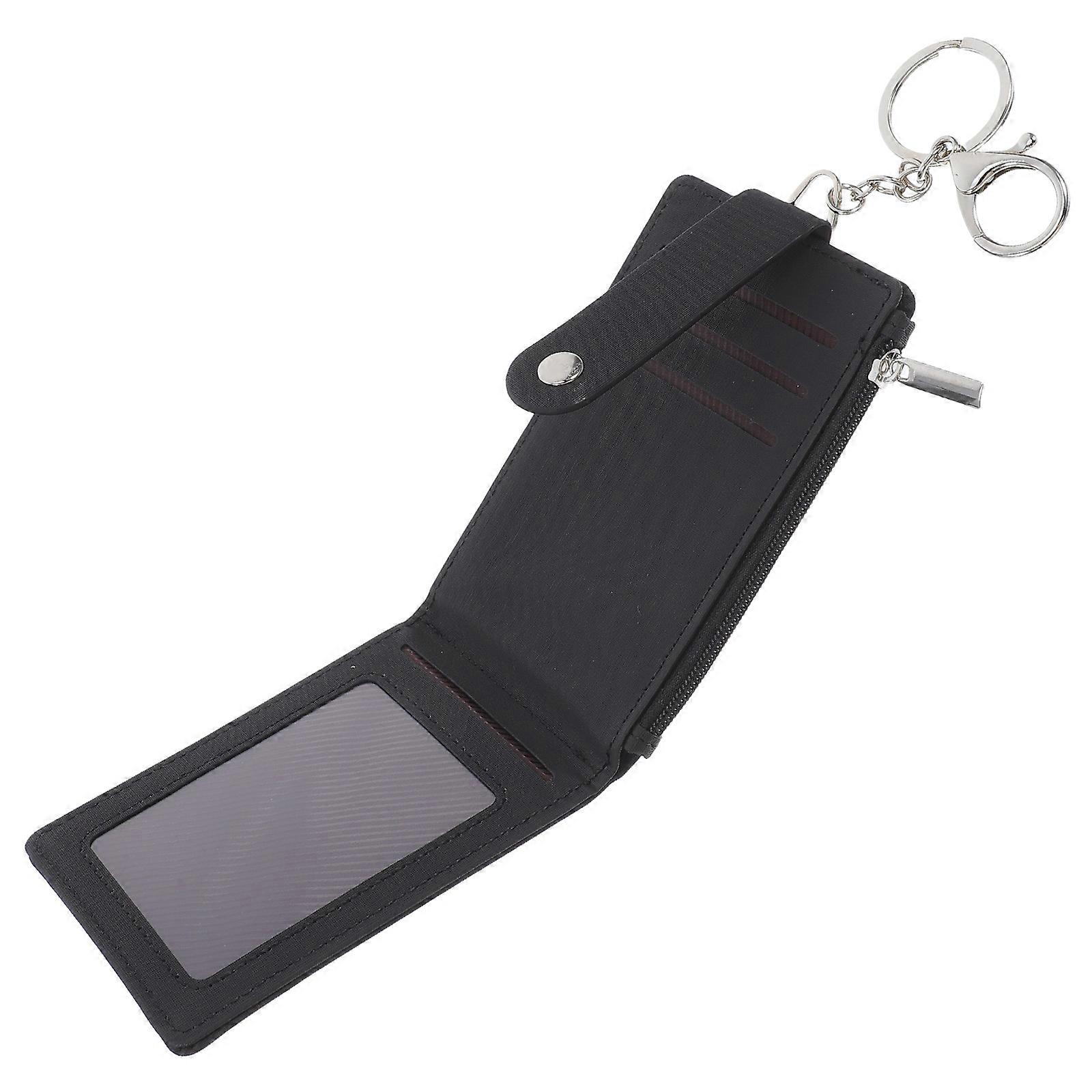 Keychain Wallet Men PU Card Holder for Work Cards with Keyring 3Pcs