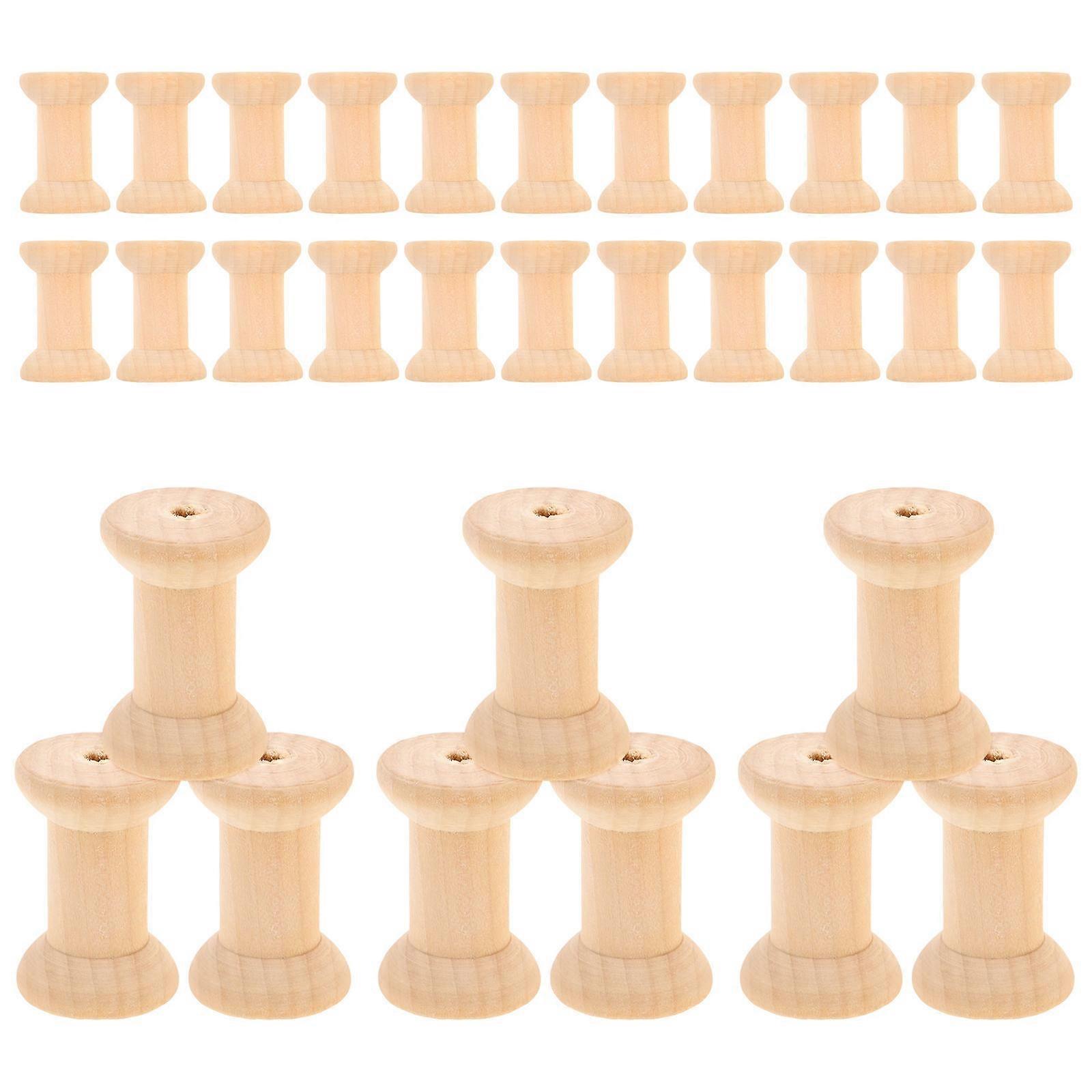 Wooden Spools for Crafts for Textile and Wire Weaving 150Pcs