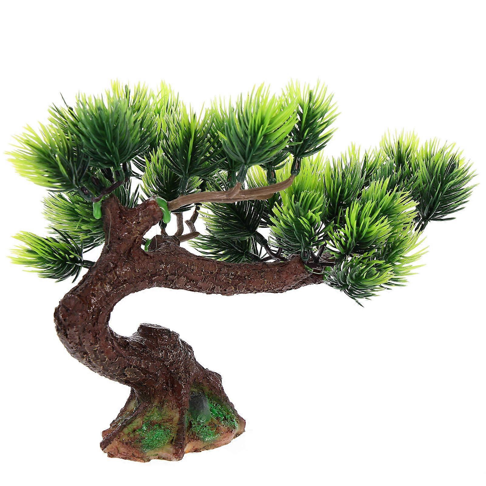 Aquarium Resin Pine Tree Decor for Fish Tank 3Pcs Artificial Ornament