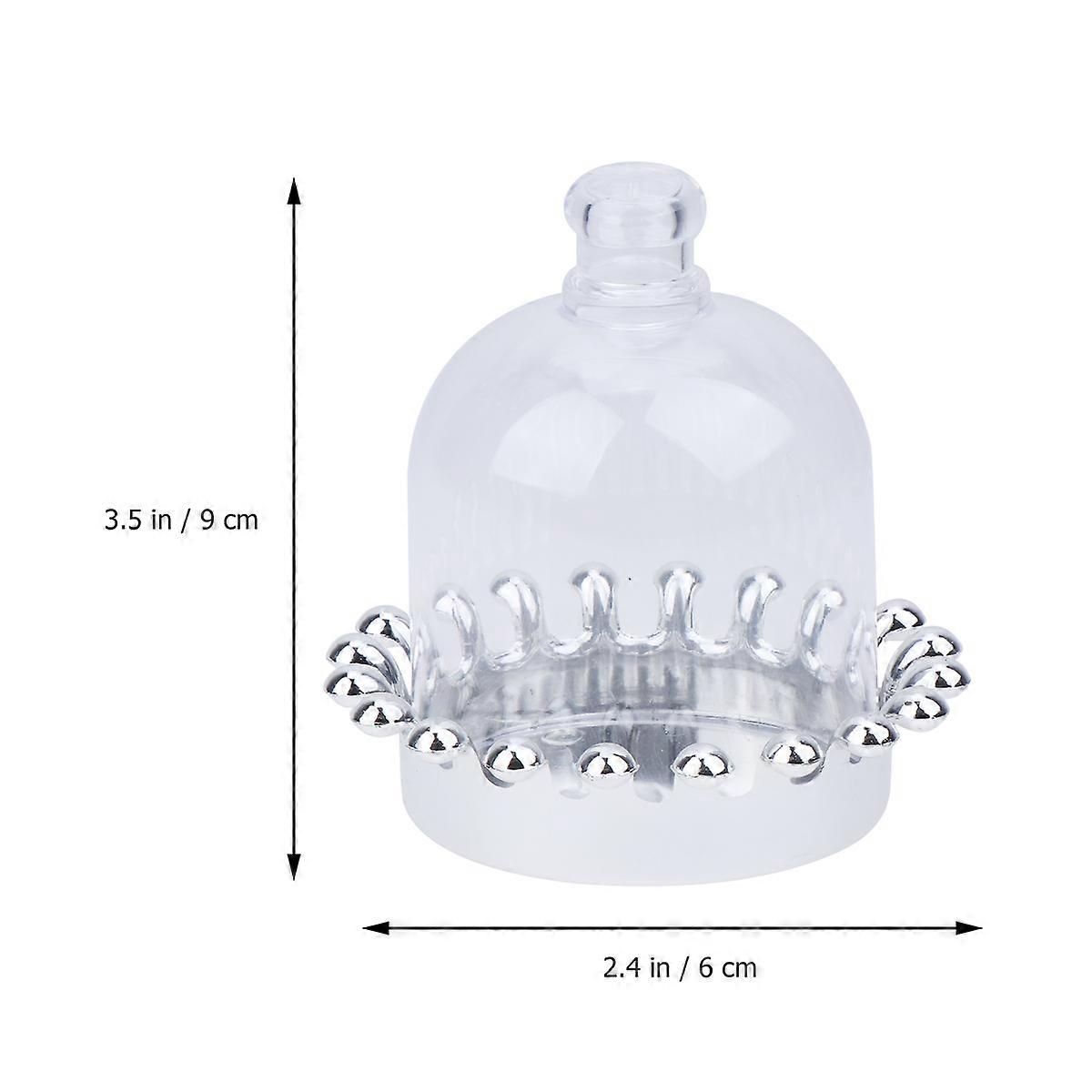 Cake Carrier Cover Portable Multifunctional Cakes Desserts Display Transparent Dome Silver Bottom Plate 12Set