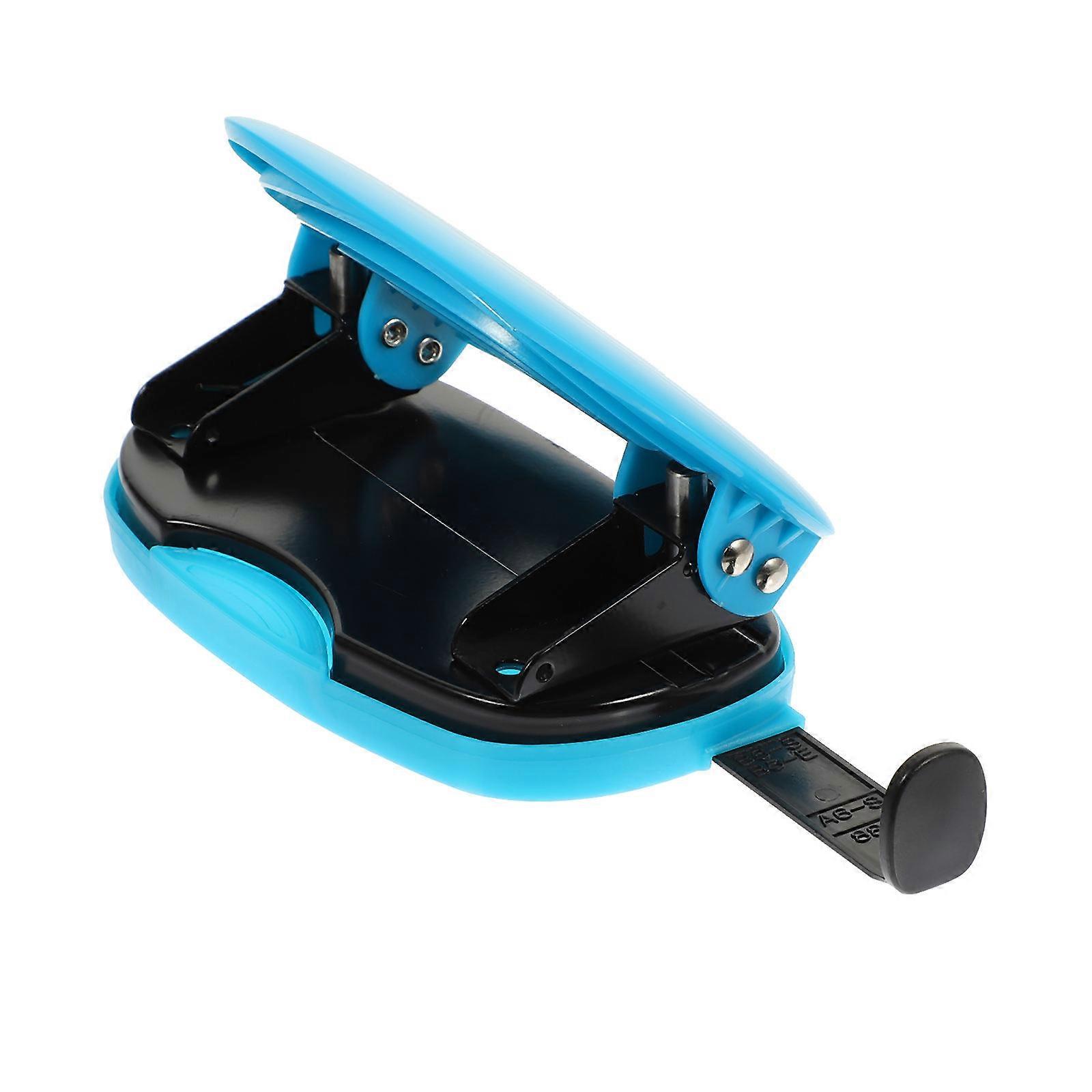 Blue Desktop Two Hole Punch Tool for Binder Punching 5Pcs