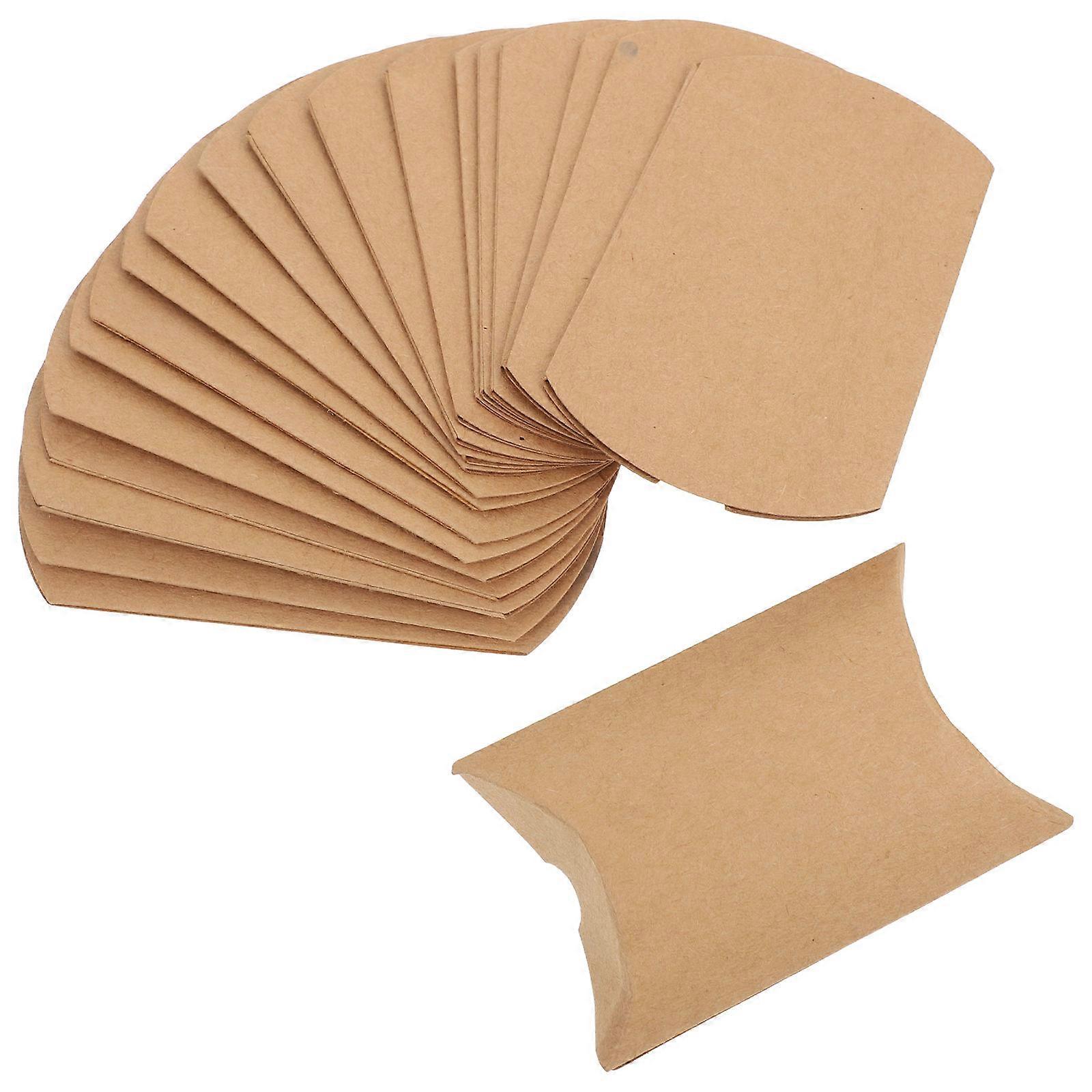 Party Pillow Shaped Candy Boxes 80Pcs Golden Paper Baking Boxes