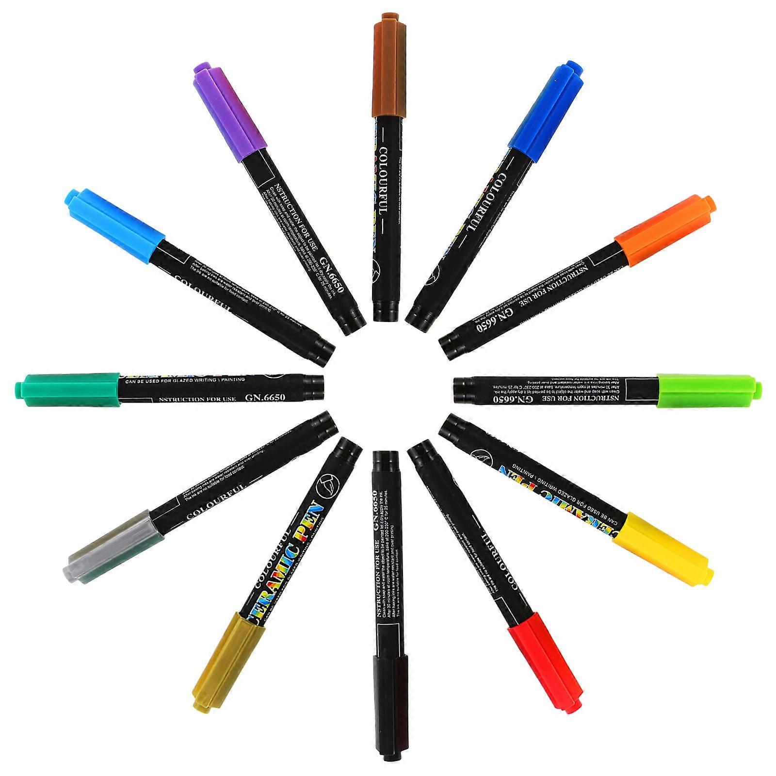 Paint Markers Pen Soft Tip Ceramic Painting Markers Set for Creative Artwork 4Sets