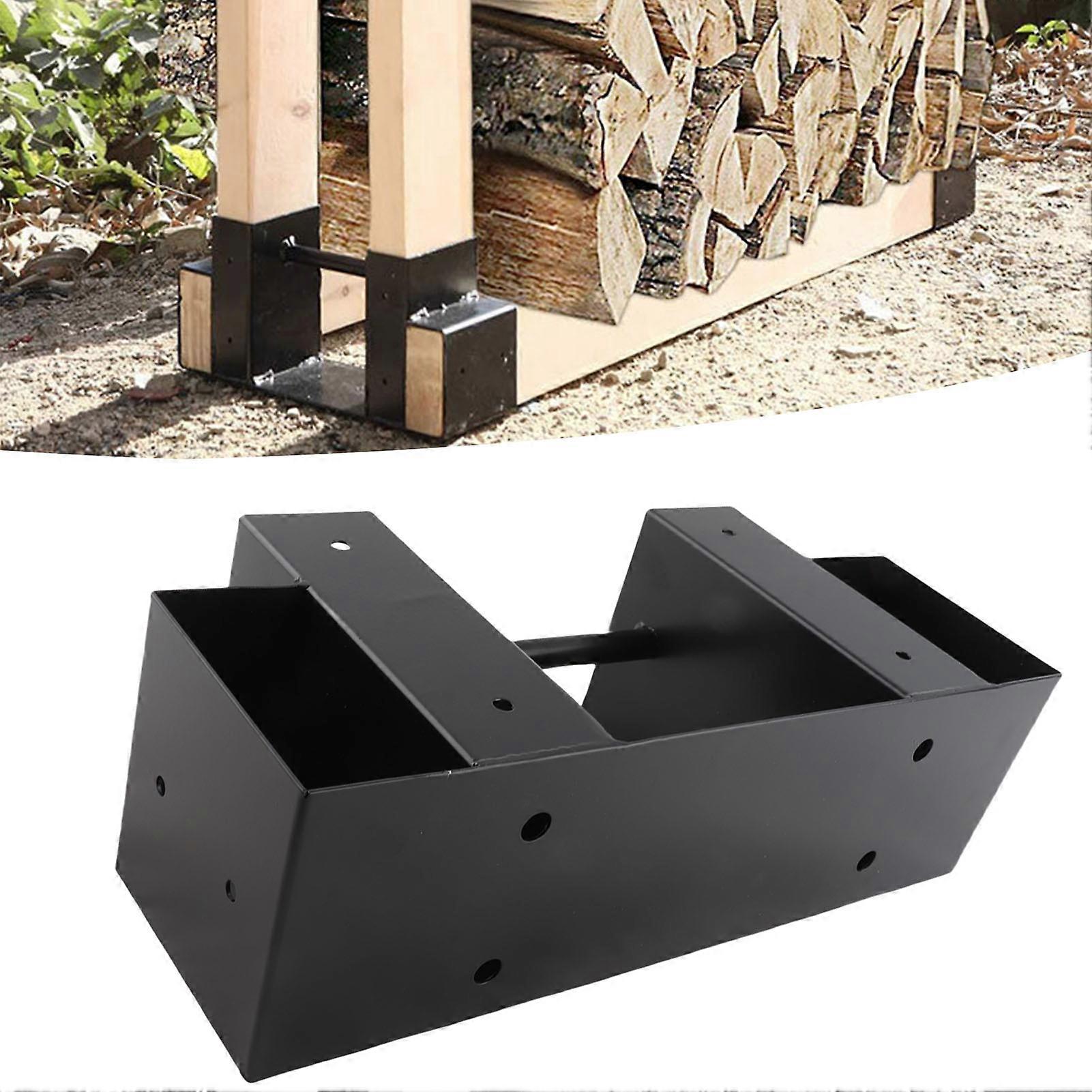 Firewood Rack Iron Timber Stack 33.5x10x14.8cm Weatherproof