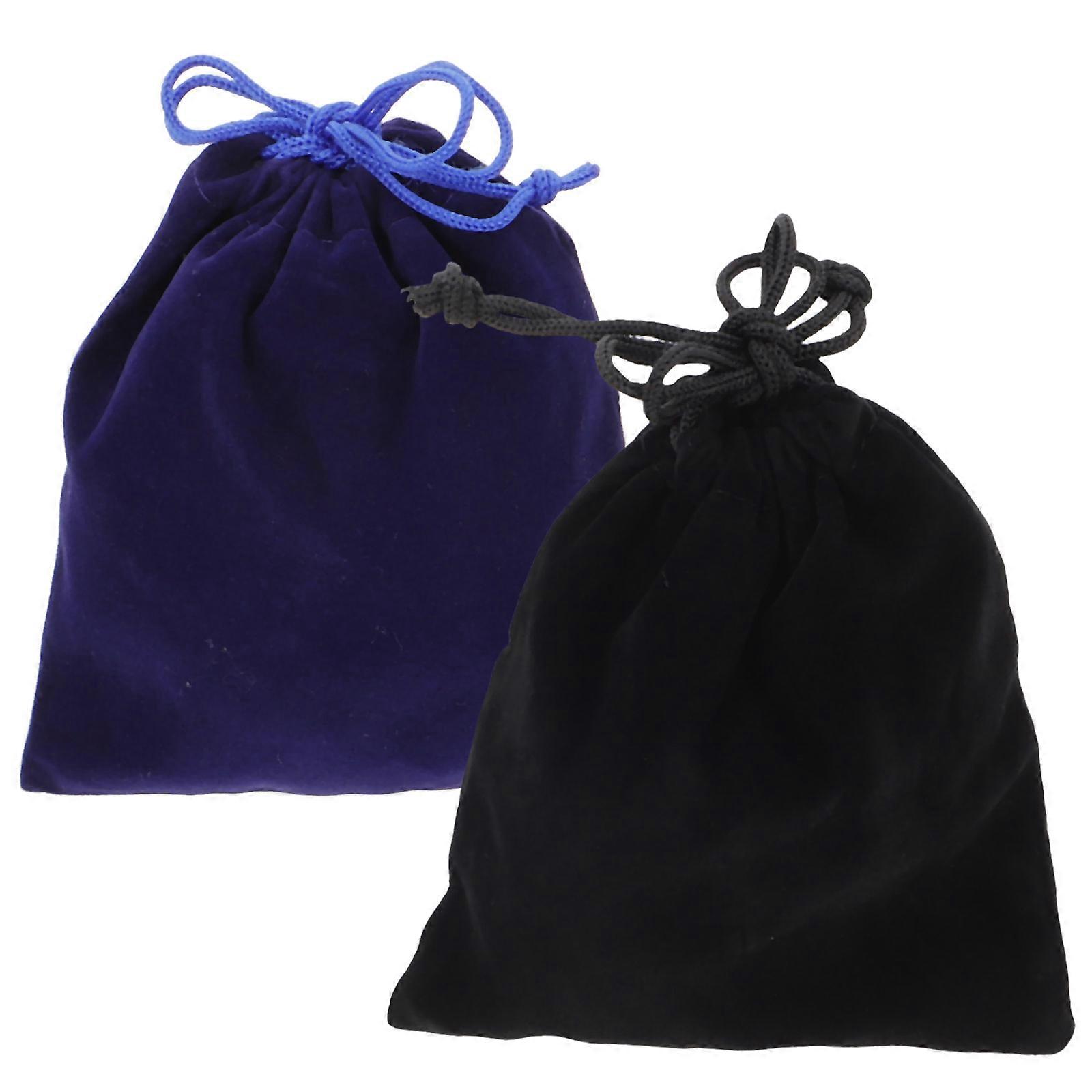 Cube Playthings Draagtassen voor Opslag 6 Stuks Zwarte Pluis Trekkoord Tassen