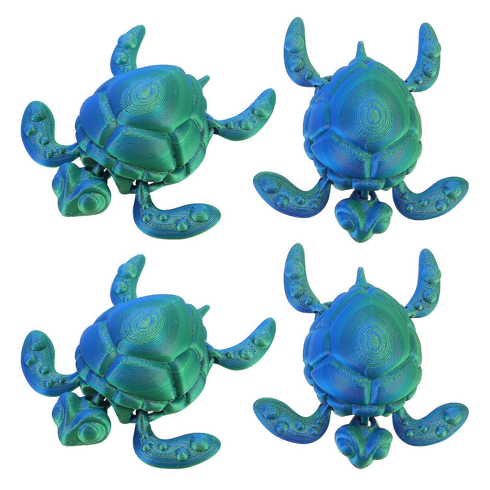 Sea Turtle Figurines 3D Printed Plastic Models for Decoration 12Pcs