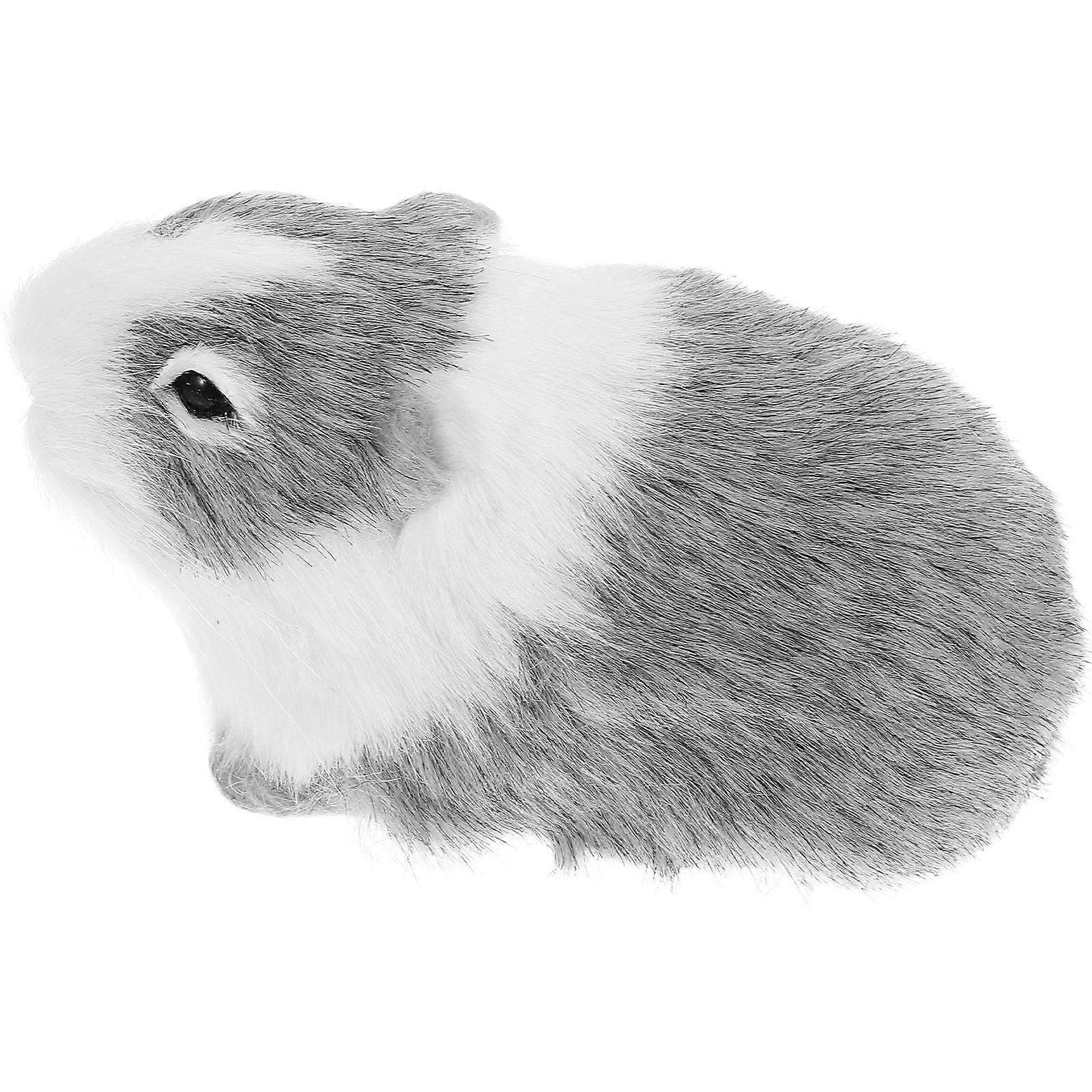 Grey Simulated Hamster Figurine for Decor 5Pcs Artificial Hamster Models