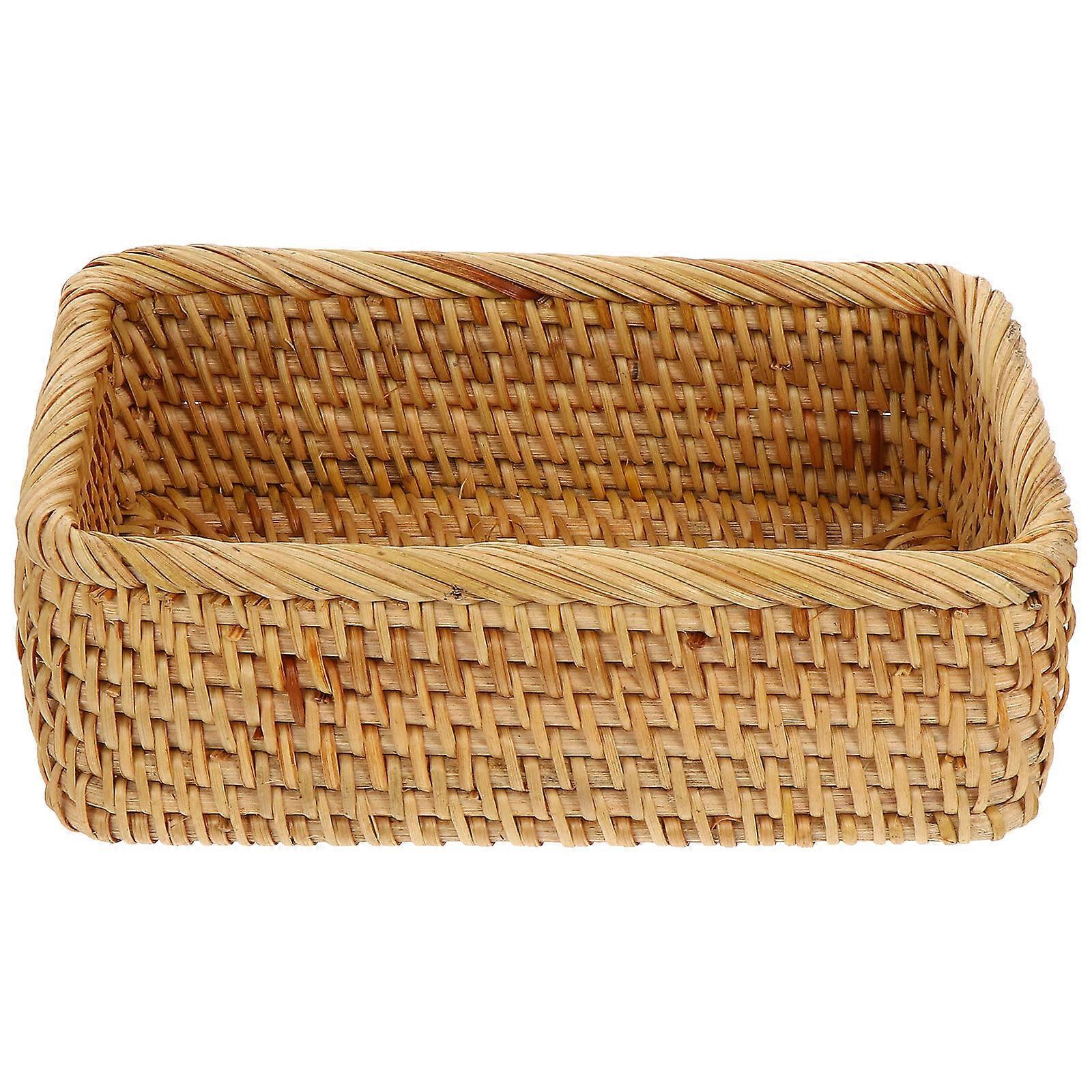 Brown Storage Basket For Snacks Arrangement Perfect For Desktop Use With Simple Design 1Pc