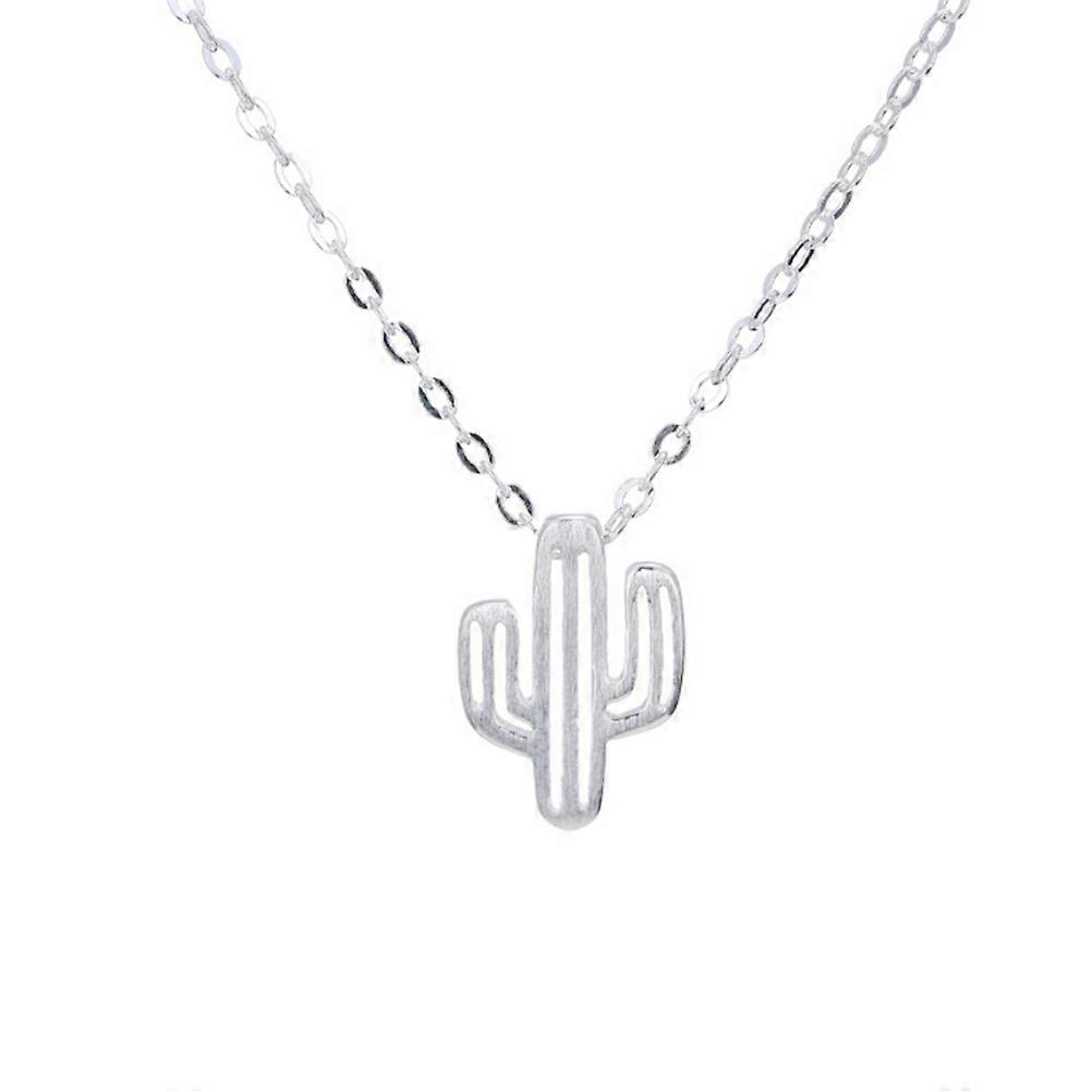 Cacti Necklace Pure Silver Tiny Charm Necklace for Decoration