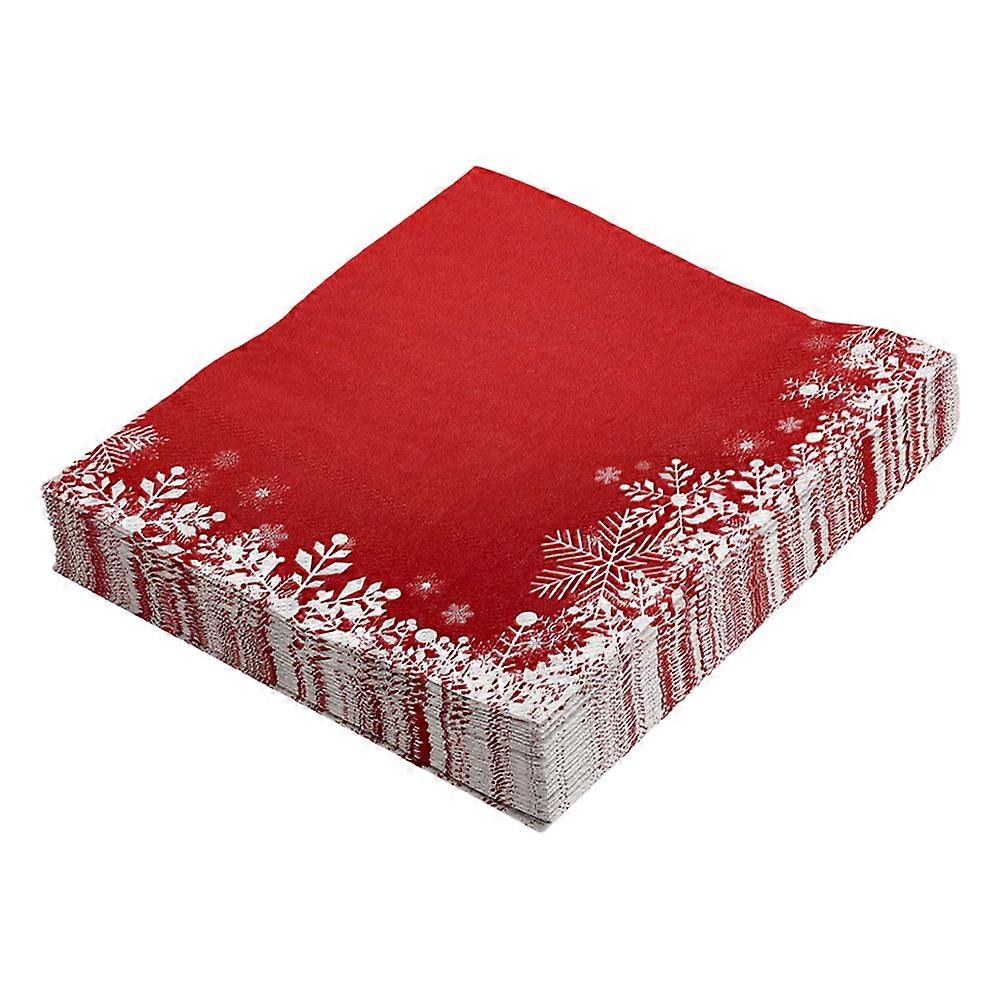 Christmas Party Napkins for Table Use 80 Sheets Red Snowflake Paper