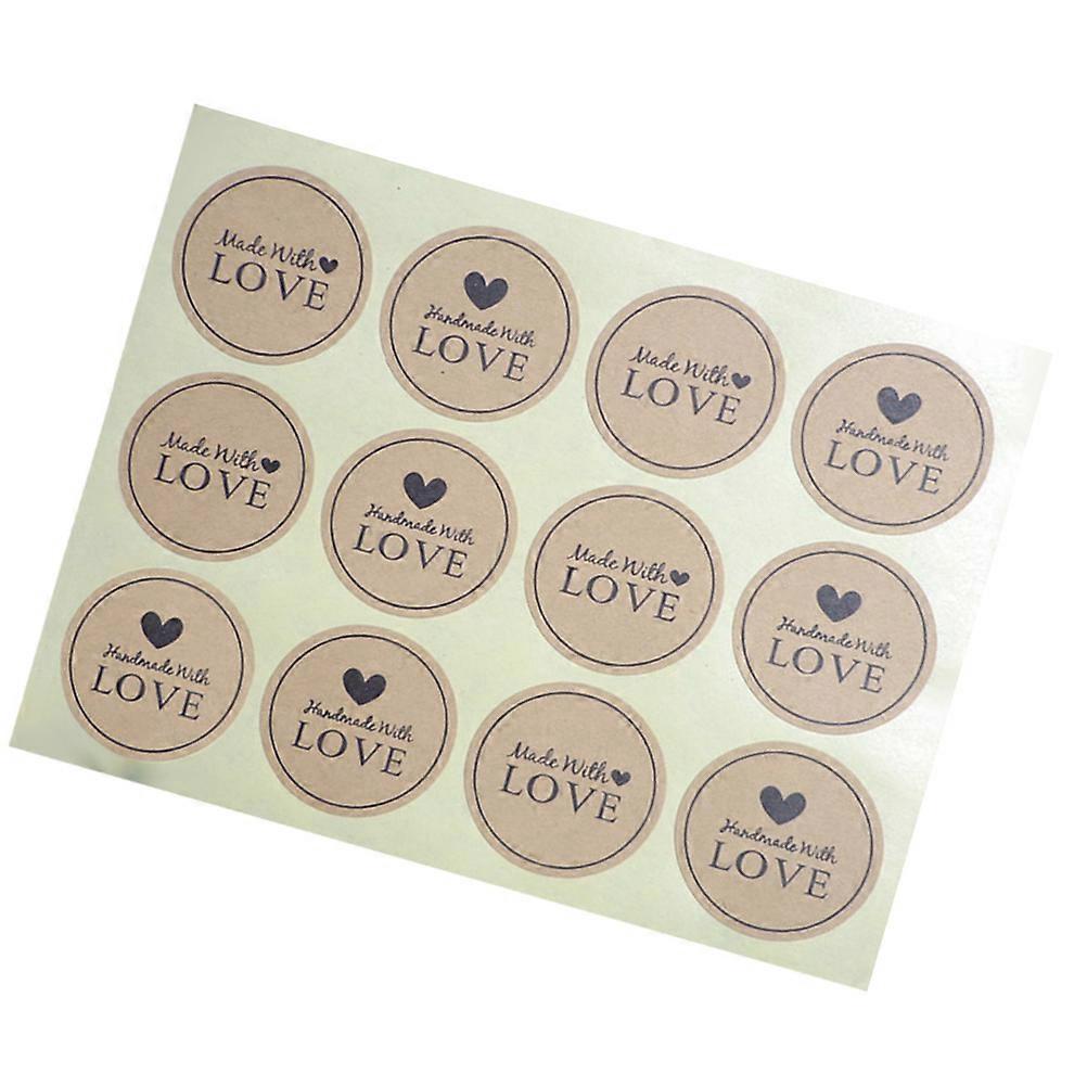 Cookie Bag Tags 12Pcs Light Brown Box Sticker with Handmade Touch and Easy Use for Decorating