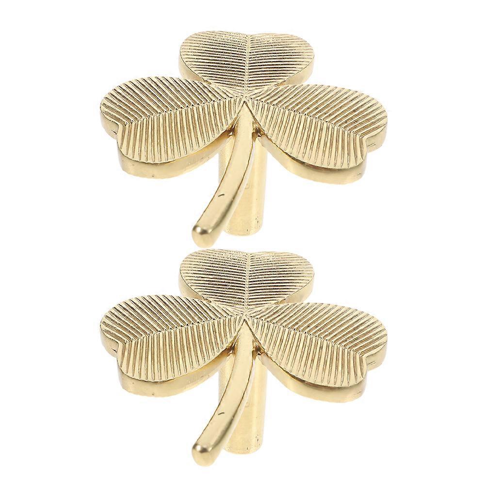 Vintage Style Shamrock Brass Drawer Knobs for Decoration 10Pcs