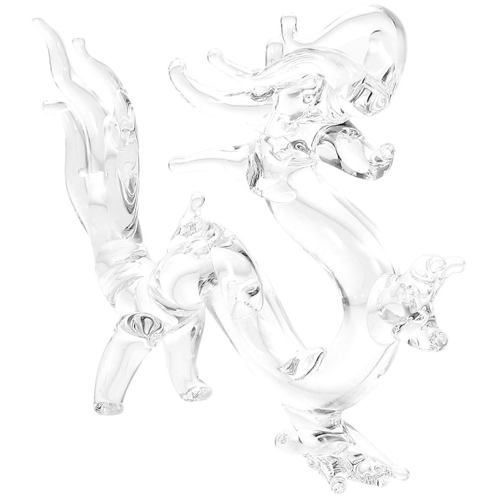 Crystal Dragon Figurine for Decor with Artistic Design 2Pcs