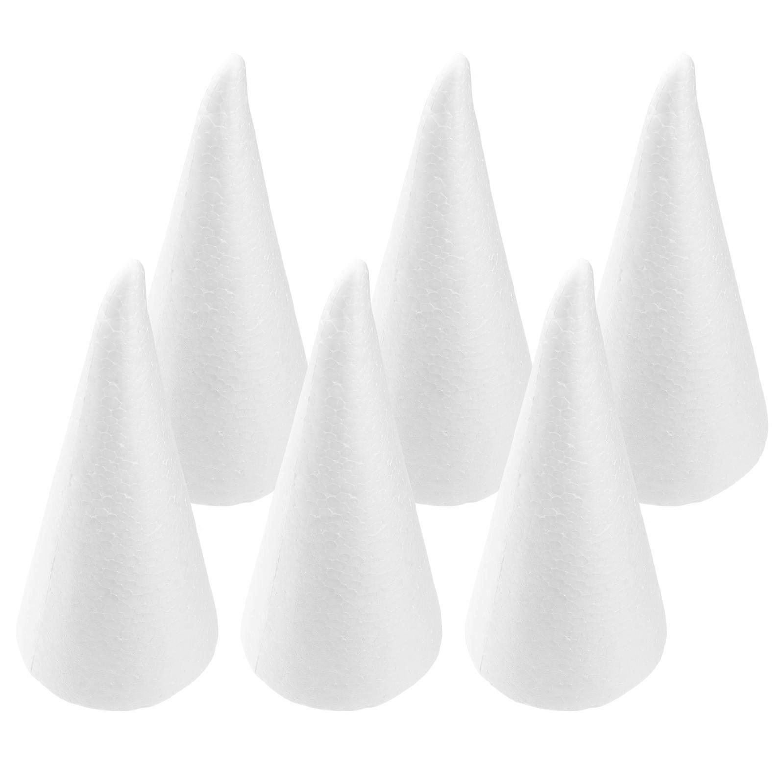 DIY Cone Craft White Solid Foam Cone for Children 18Pcs Pack