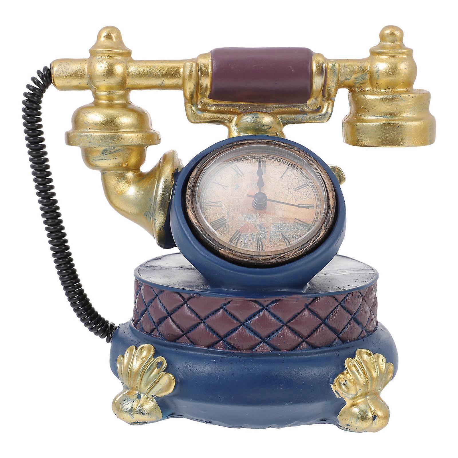 Artistic Clock Ornament Retro Desktop Decorative Clock for 2Pcs Use