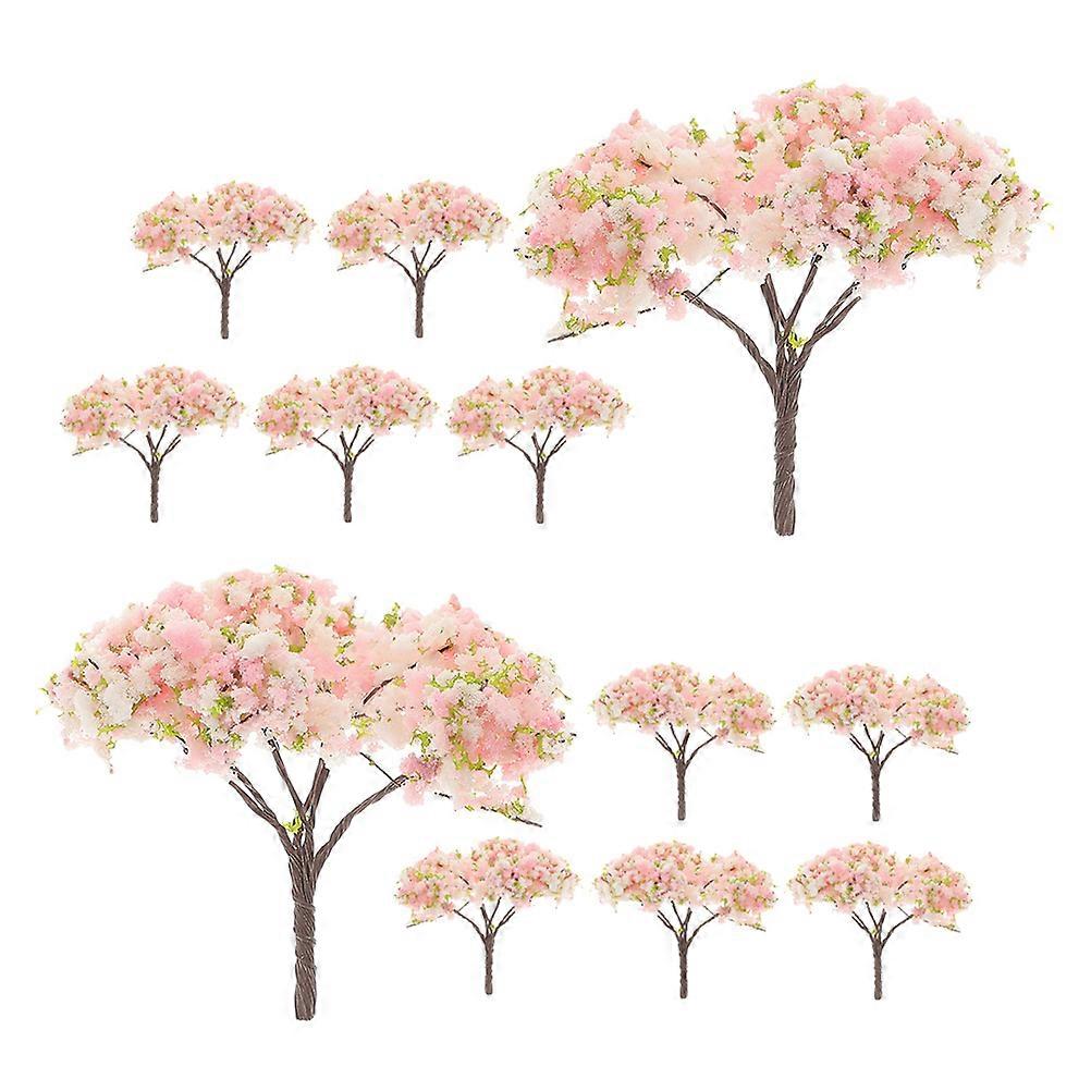 Mini Cherry Blossom Trees for Decoration 60Pcs Artificial Model Scenery