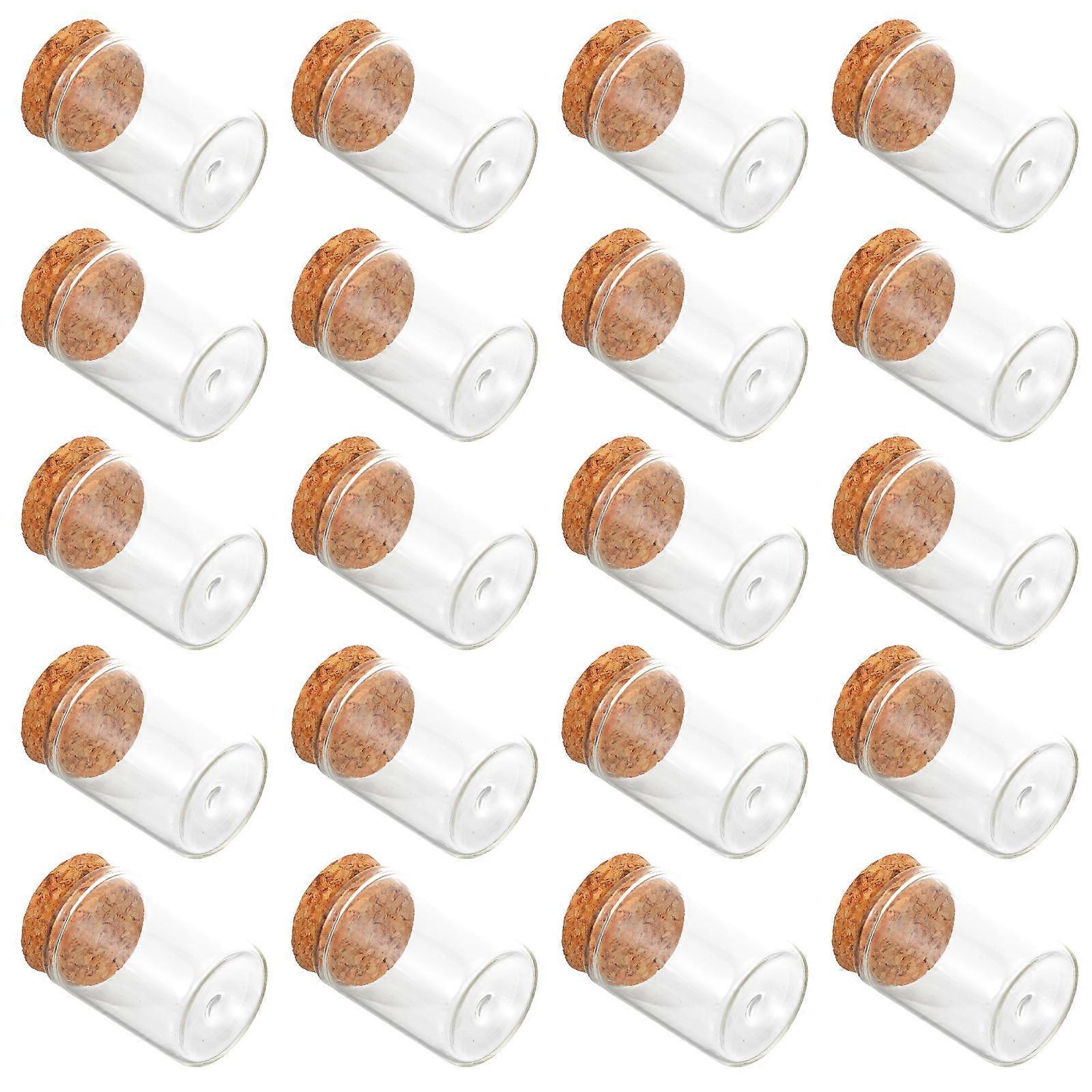 Test Tube for Scientific Experiment Glass Storage Container with Cork 100Pcs