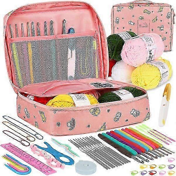 Crochet set with different sizes of crochet hooks, portable and multi-functional for storage