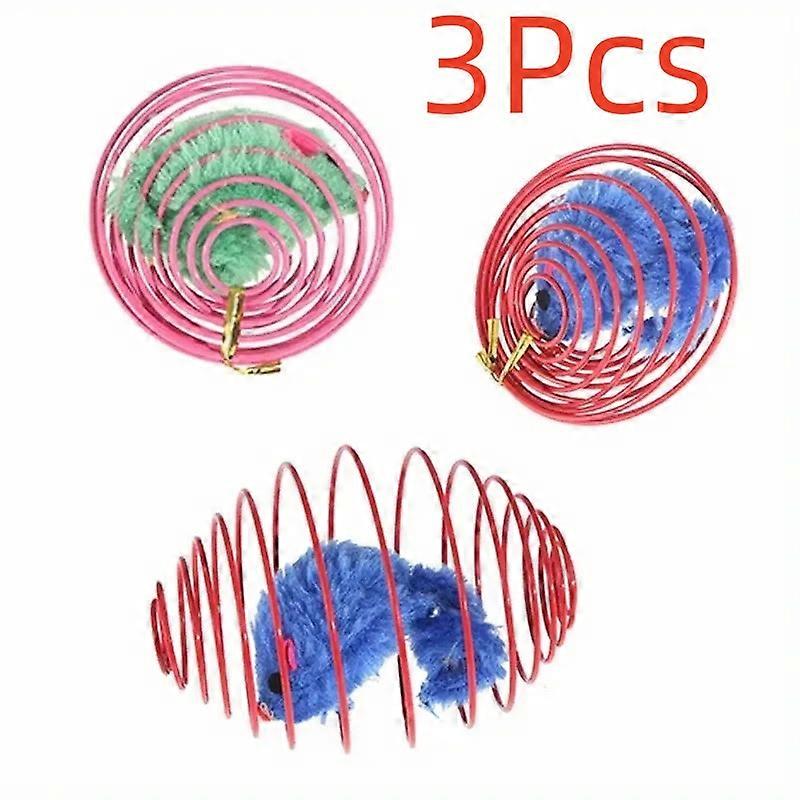 1Pc/3PCS Cat Toy Balls Funny Stretchable Kitten Springs Toys Interactive Caged Rats Rolling Cat Balls Random Color Cat Dog