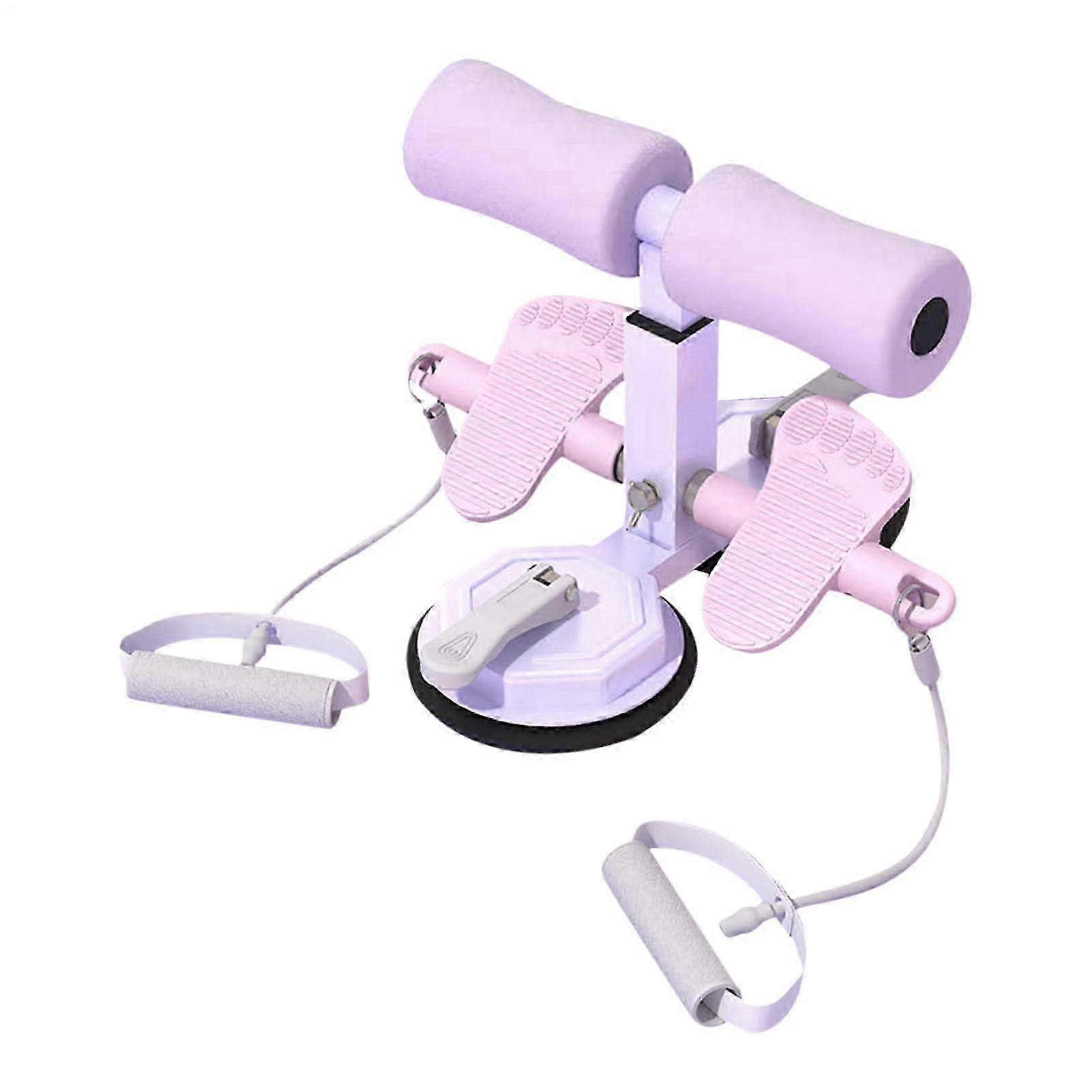 Sit Up Machine with Adjustable Height, 2 Suction Cups, Portable Floor Assistant for AB Muscle Training - Purple