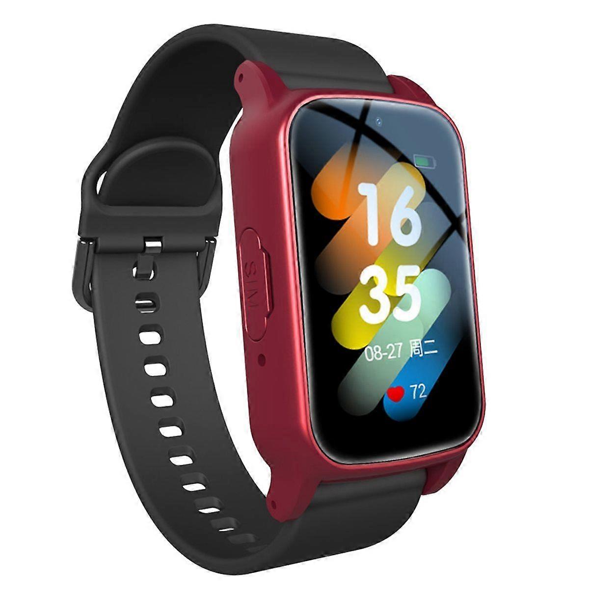 4G Elderly Smart Watch with GPS,SOS,Fall Detection Emergency Support,AI Health Monitoring for Elderly Red B