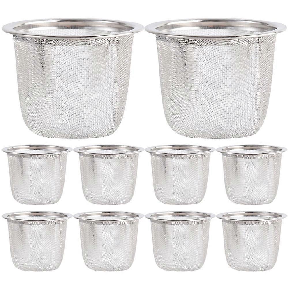 10 Pcs Teapot Filter Liner Mesh Strainer Stainless Steel Diffuser Maker