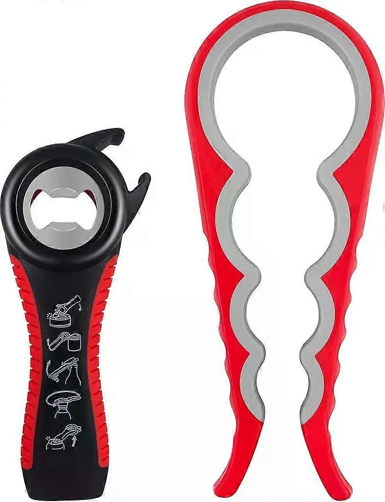 Pack Bottle Opener for Seniors, Can Opener with Cap, 5-in-1 Lid Opener Screw Jars & 4-in-1