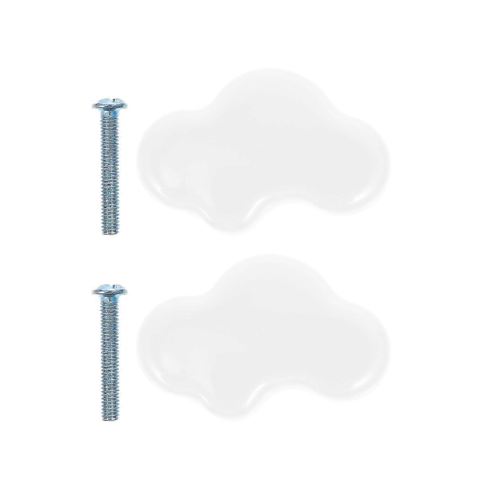 1 Set Ceramic Cloud Shaped Handles Drawer Knobs Cartoon Wardrobe Handles 25-26s