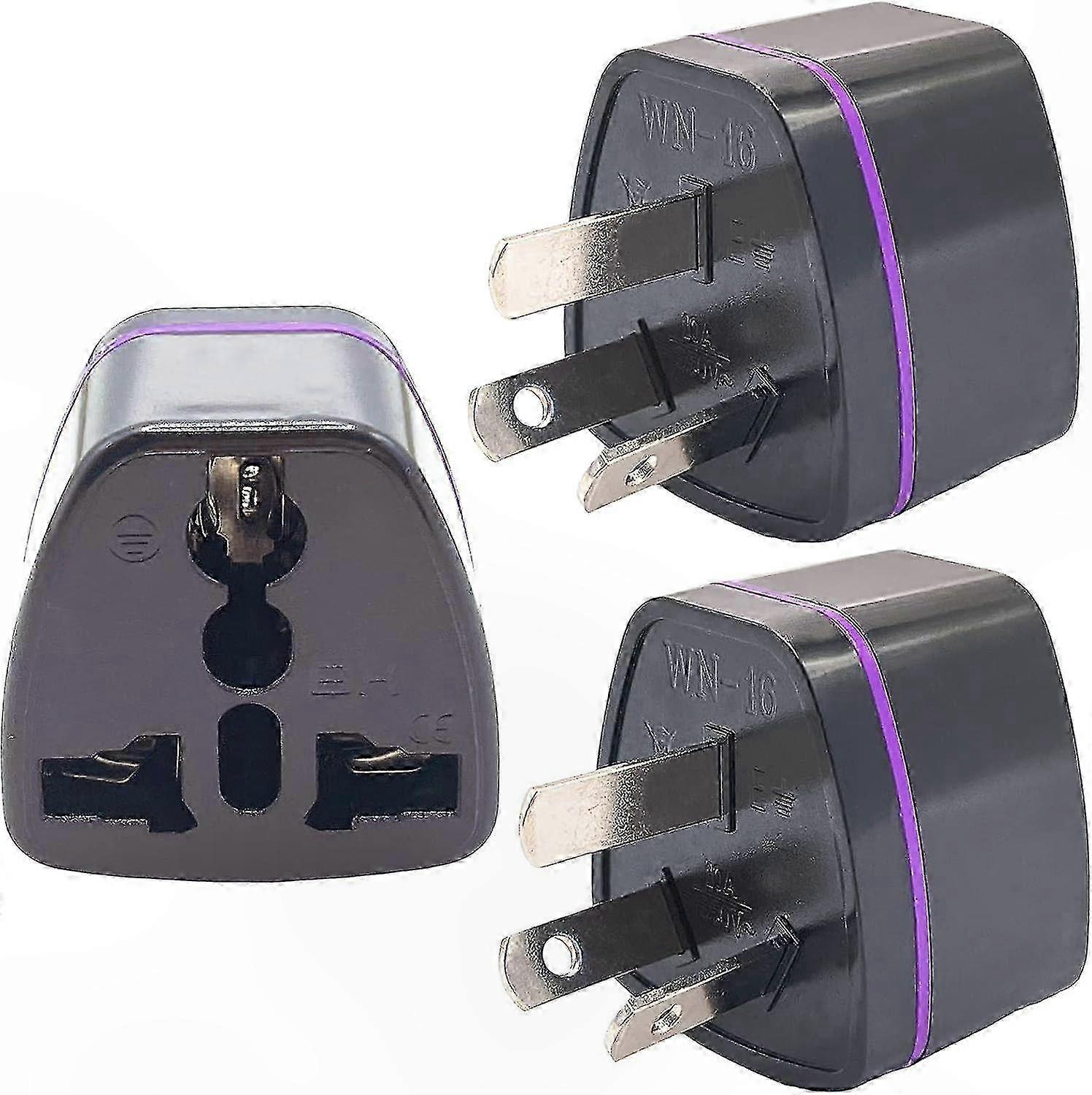 3-Pack Travel Adapter for Australia and New Zealand, Type I Plug, 3-Prong Universal Compatibility