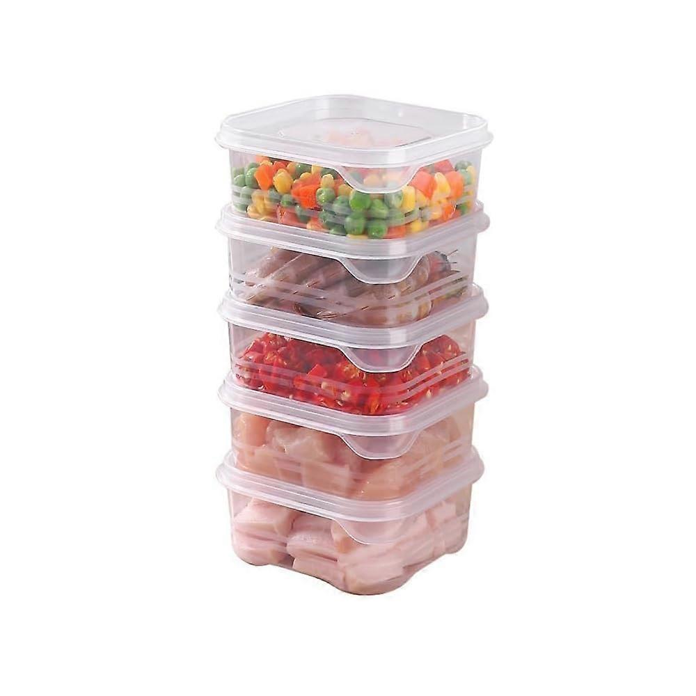 Food Storage Containers With Lids Clear Plastic Stackable 350ml Fridge And Takeaway 10 Pack