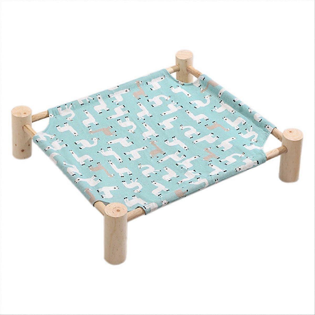 Cat and Dog Hammock Bed Wooden Cat Hammock Elevated Cooling Bed E