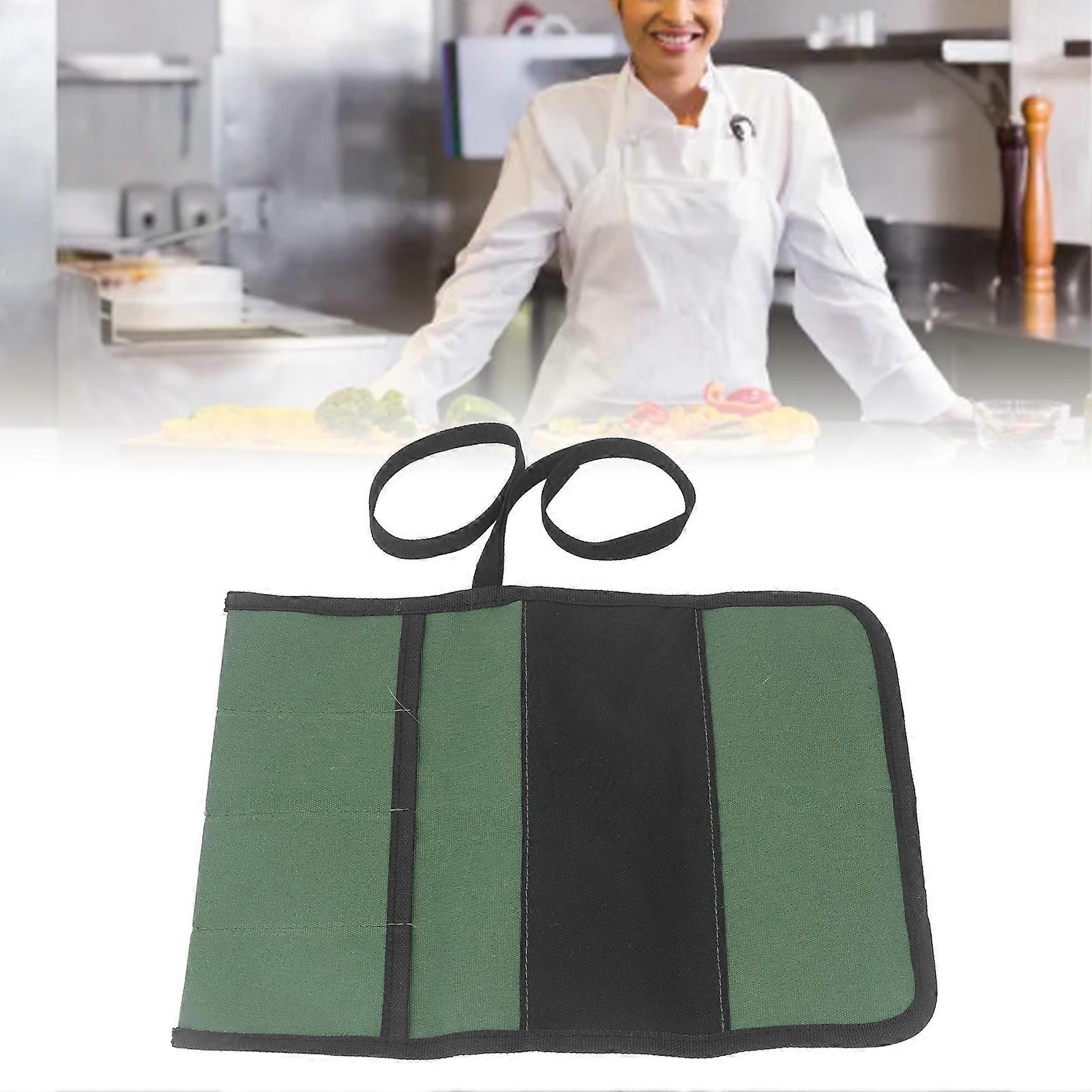 Chef Knife Roll Bag Canvas 4 Pocket Foldable Durable Knife Cultery Carrier for Home 