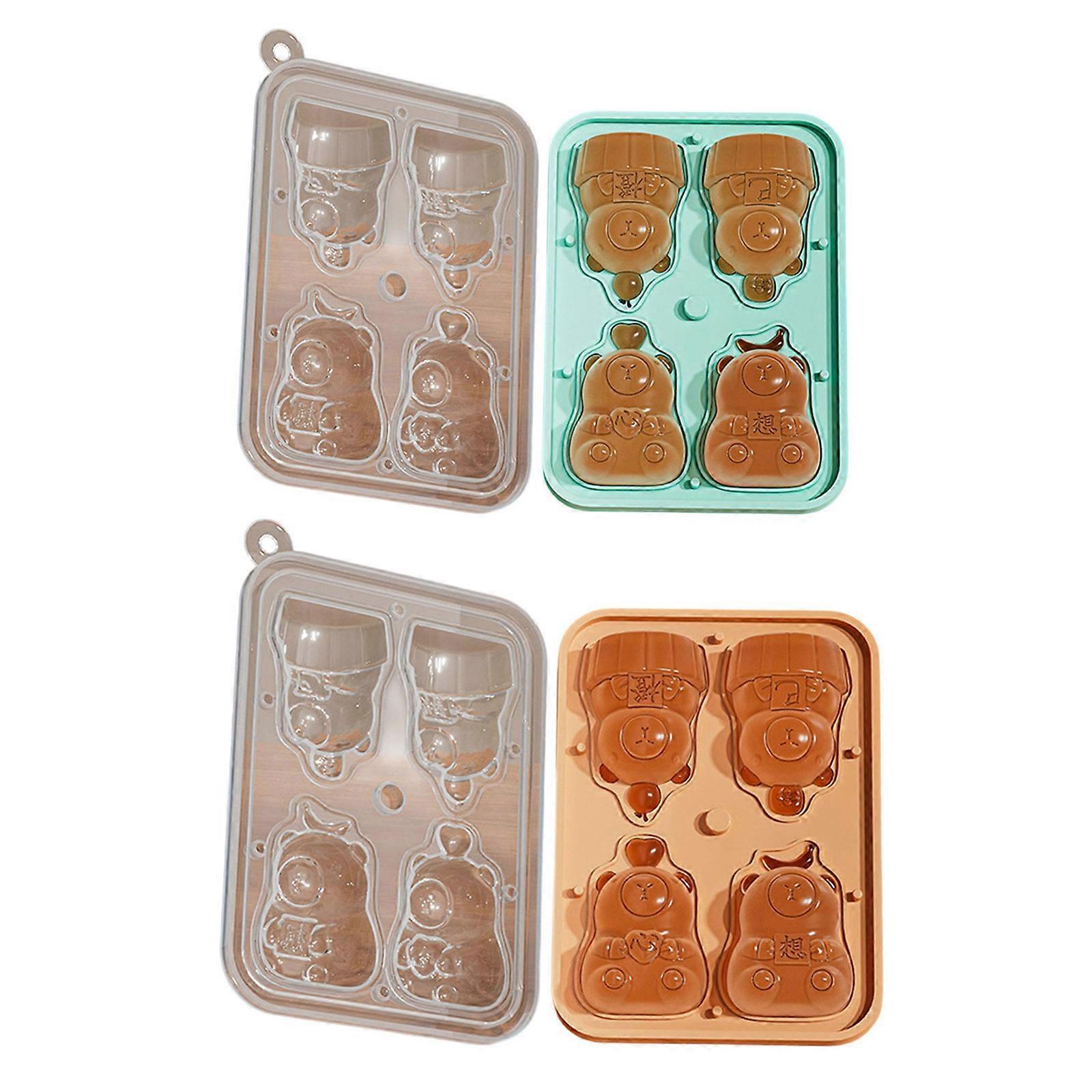 3D Capybara Shape Ice Mold Plastic Ice Cubes Making Mould for Creative Drink and Parties Popsicles Making Tool Multicolor