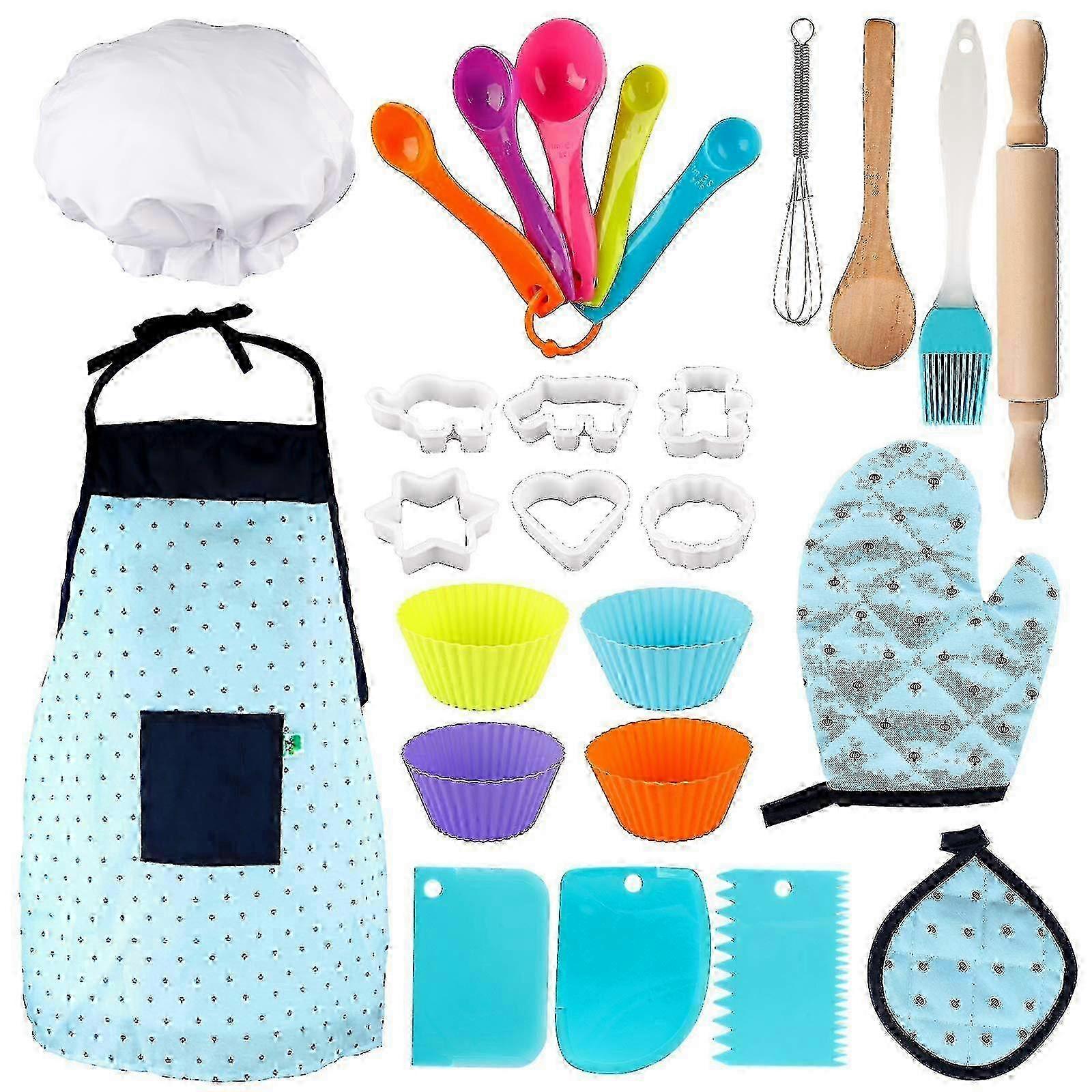22pcs Chef Role Playing Toys With Chef Hat Apron For Toddler