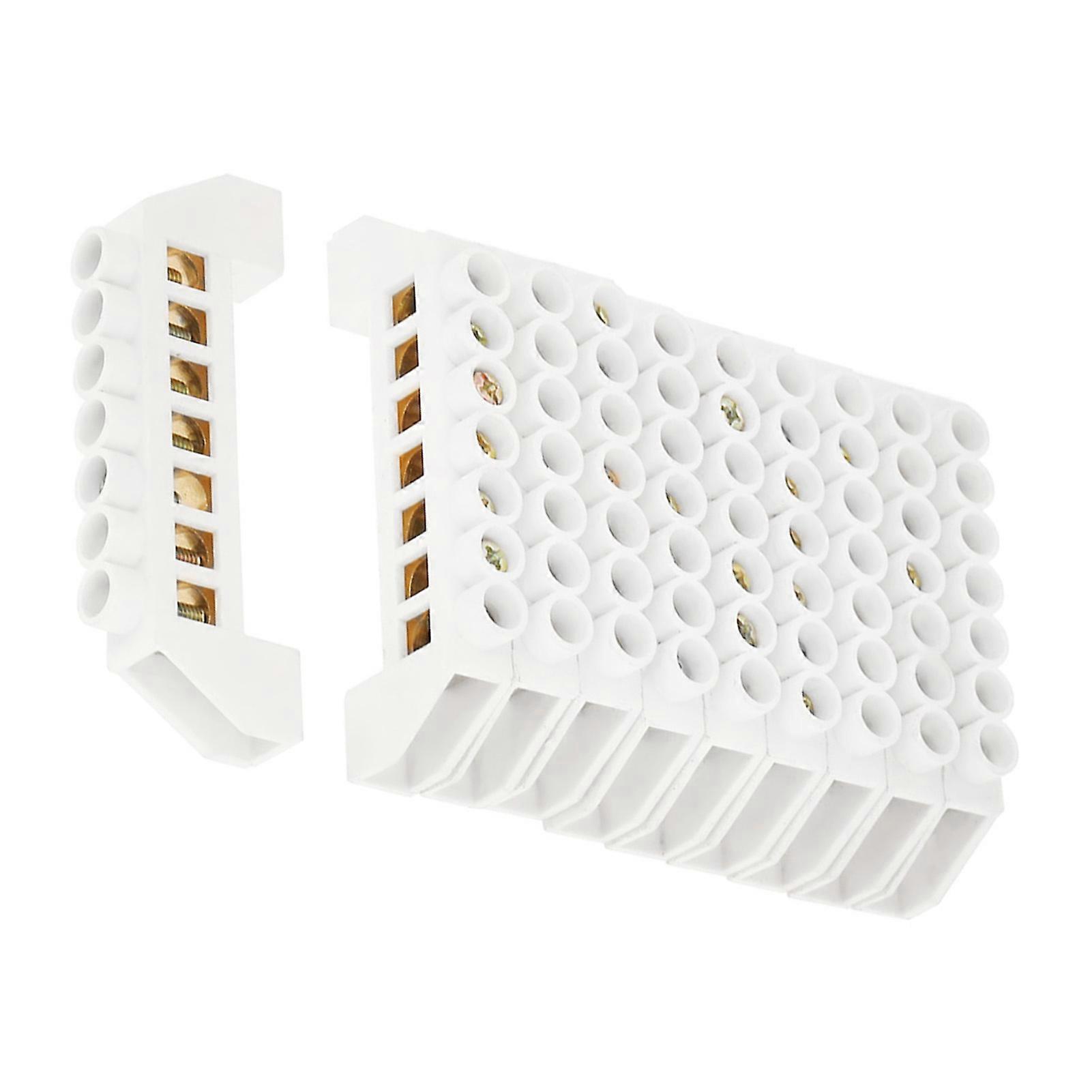 10pcs 7-Hole Bridge Design Electrical Distribution Wire Screw Brass Terminal Block Connectors