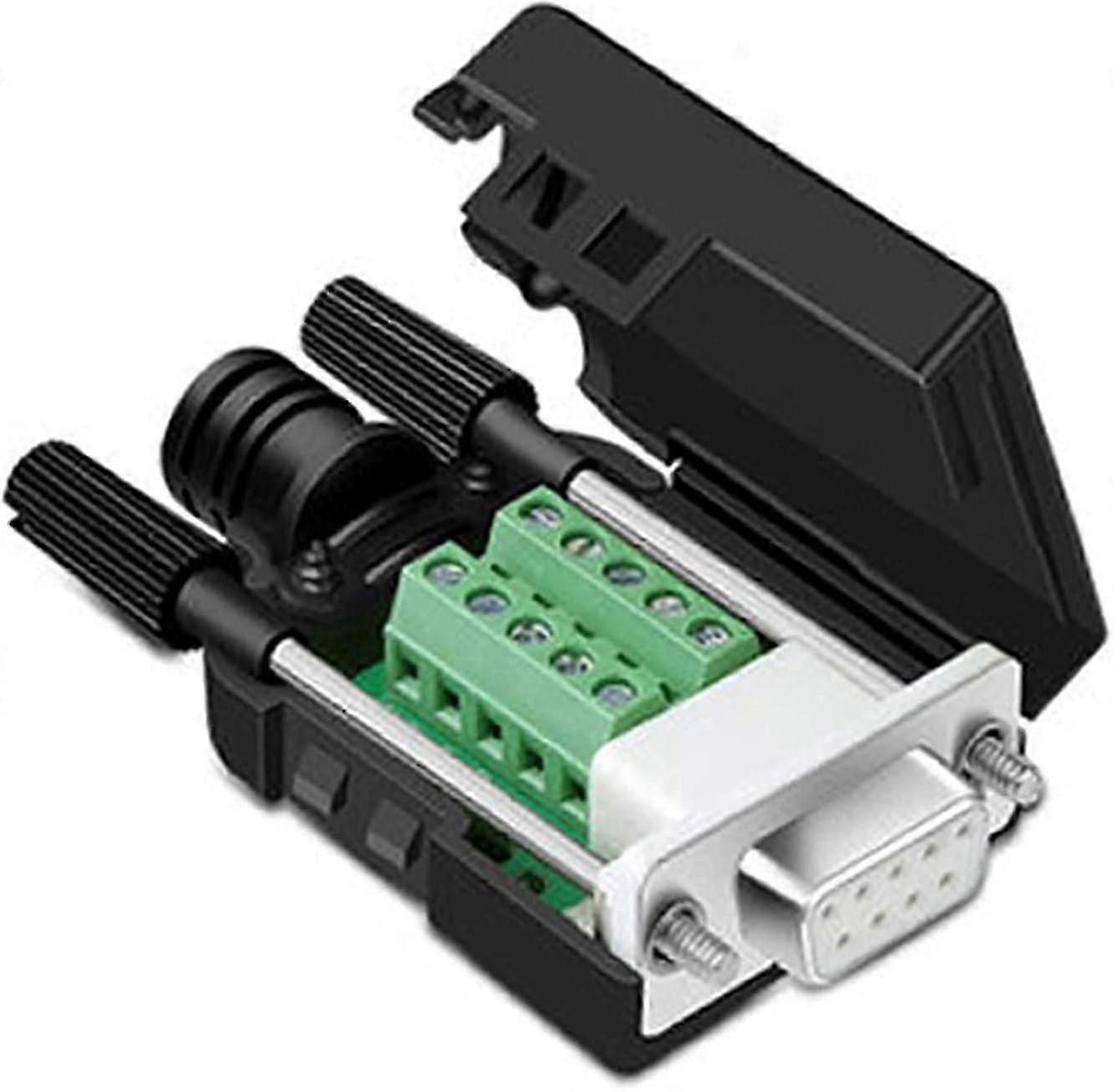 Set Of 5 Db9 Female Connectors Solderless Db9 Rs232 D-sub 16mm Thin 9 Pin Terminal Breakout Board