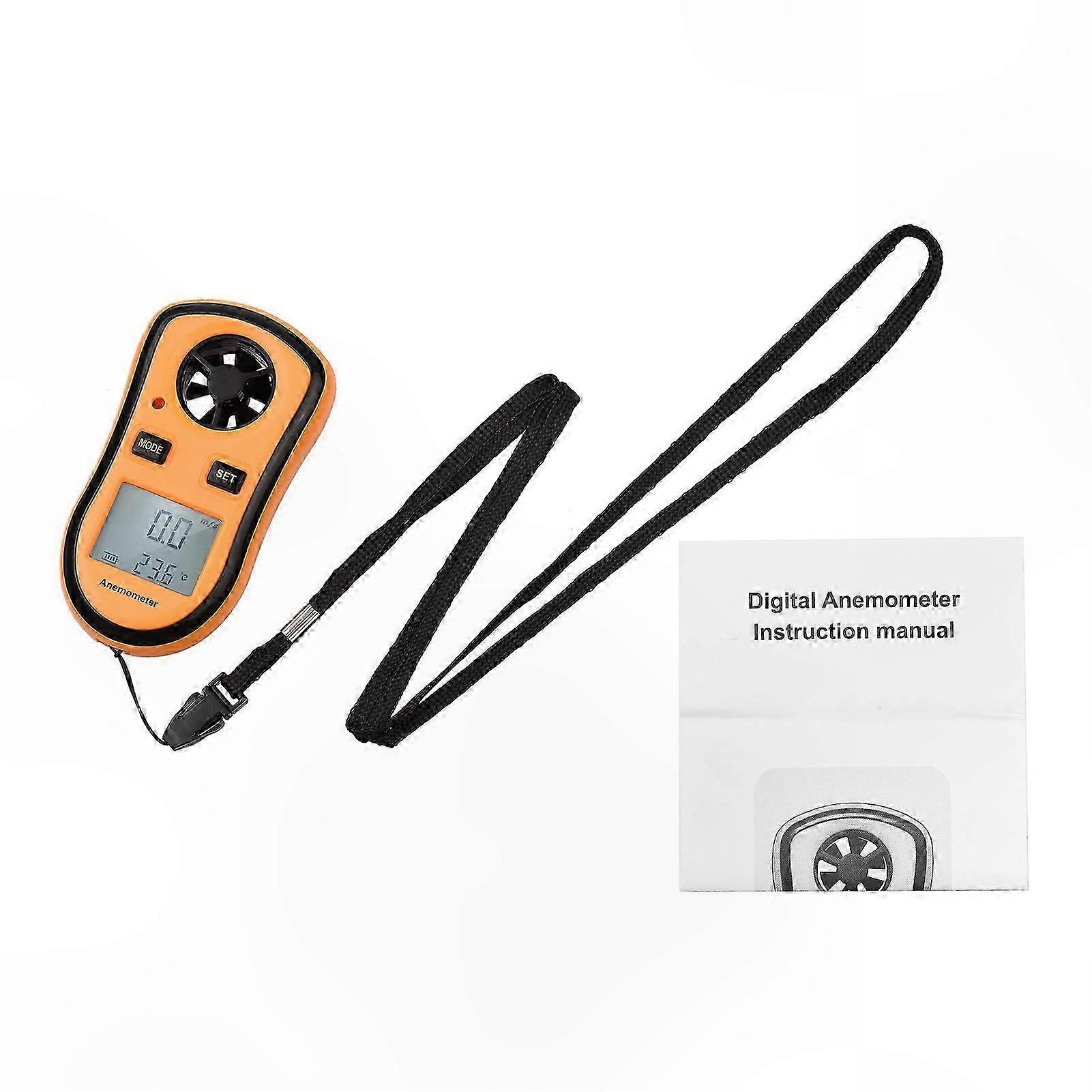 Digital Anemometer Wind Meter GM8908, 104.3x57.8mm Orange Portable Wind Speed Gauge