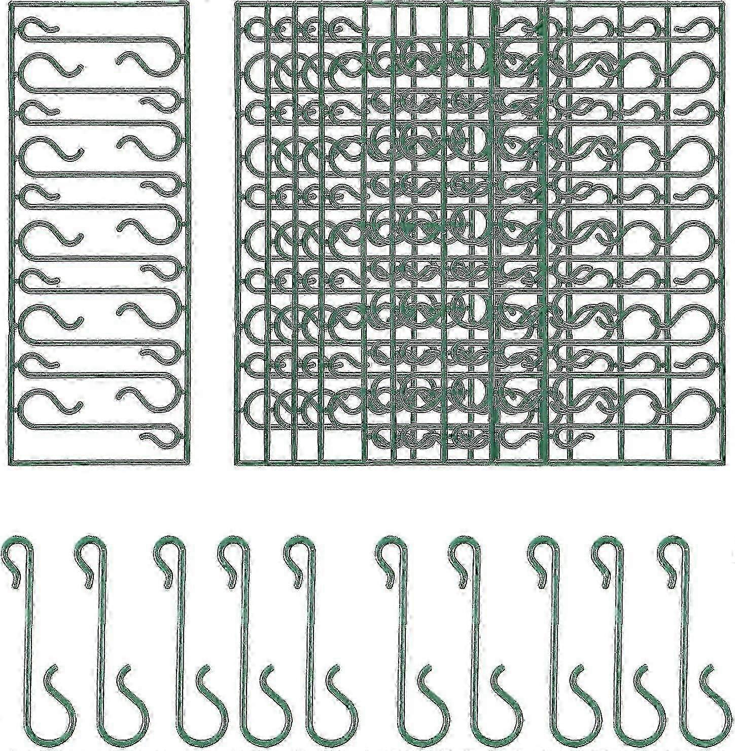 Exquisite Christmas Bauble Hooks (pack Of 100) - Green Plastic Tree Decoration Hooks For Ornaments