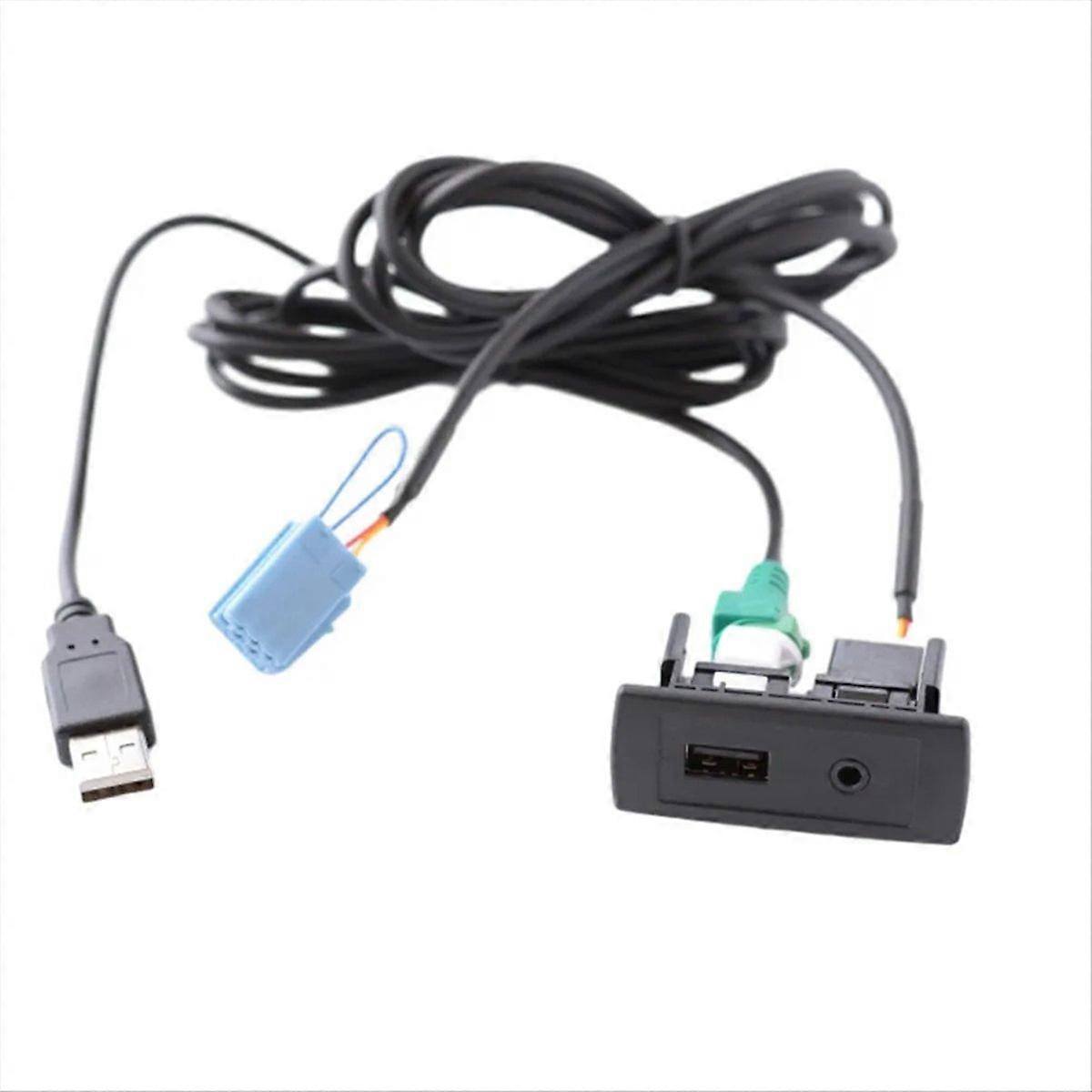 Aux USB Socket Connector Cable USB Hub Adaptor for 