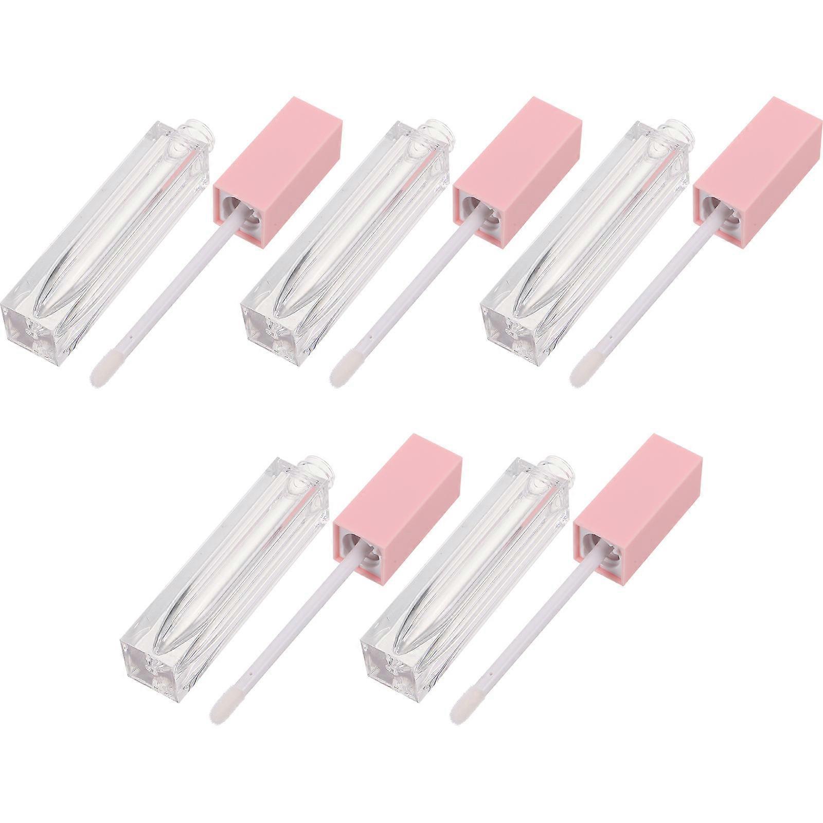 Lip Gloss Square Tube for Makeup 5Pcs Refillable Lipstick Container Kit
