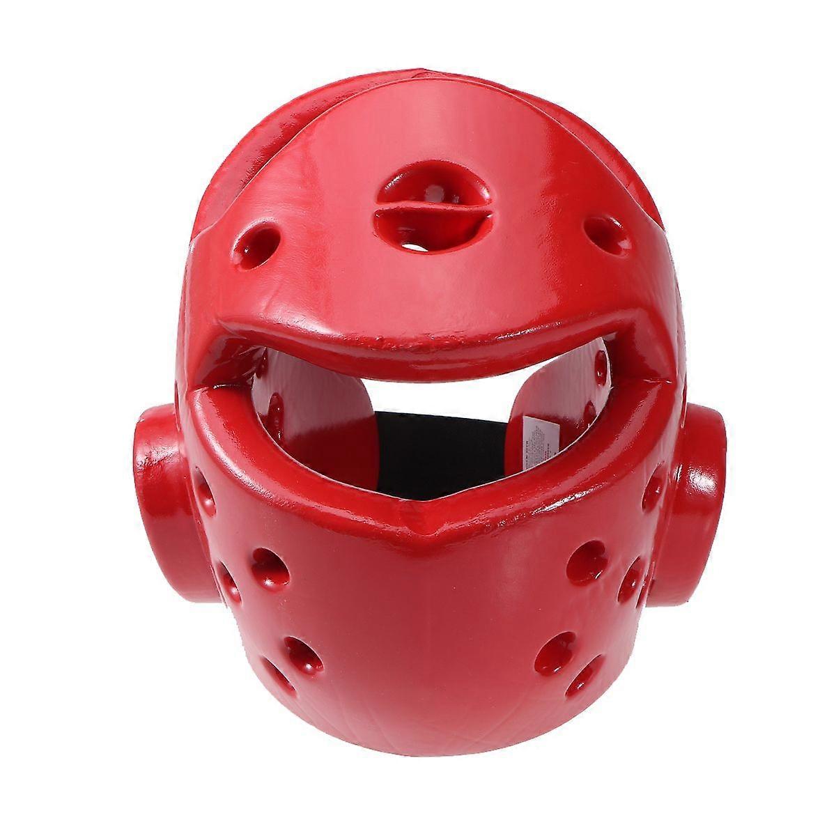 ילדים Sparring כיסוי ראש EVA קסדת טאקוונדו סופג קיקבוקסינג שחקן מגן ראש מאוורר אוויר - גודל XS (אדום)